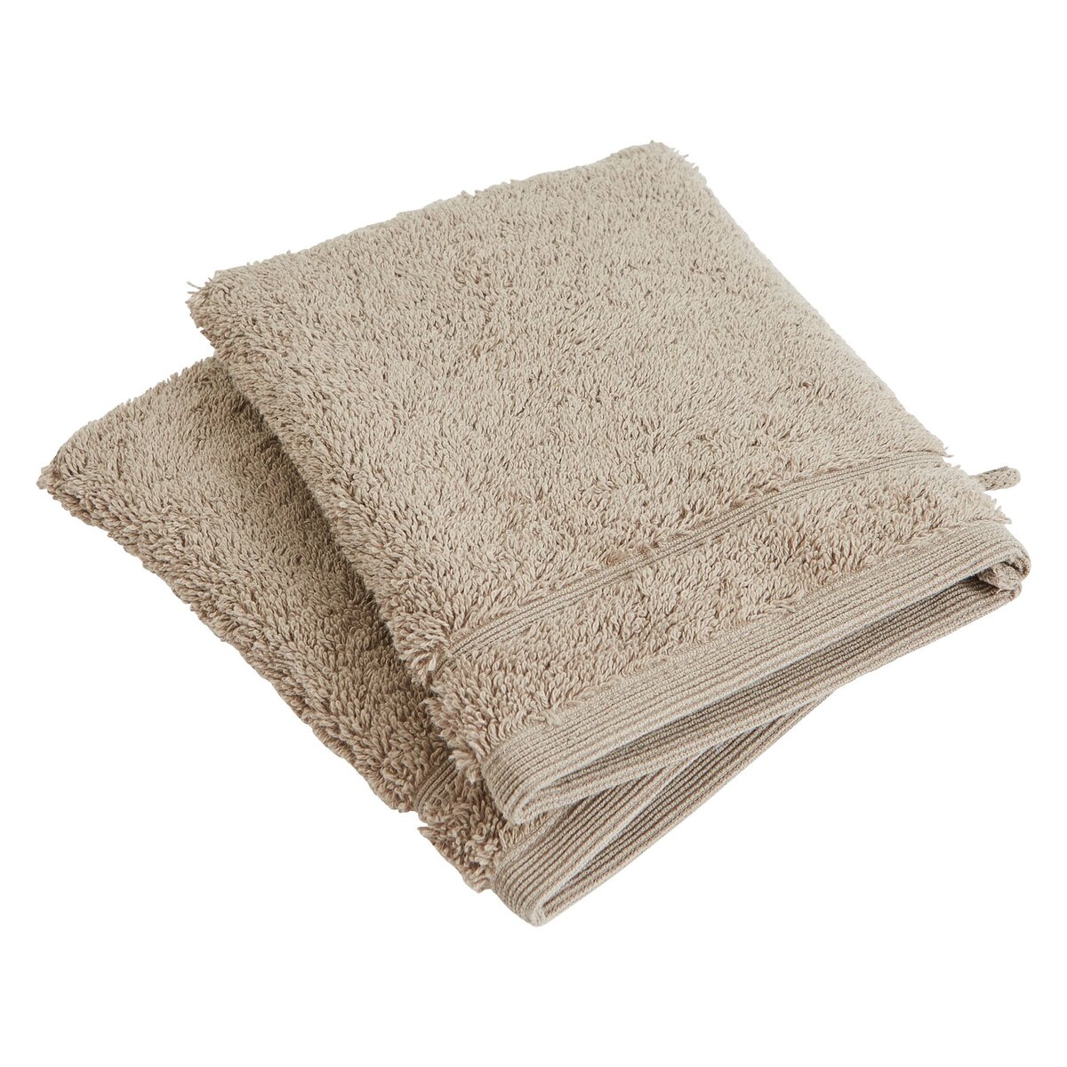 ACTUEL Lot de 2 gants de toilette unis en coton égyptien 650 gr/m²