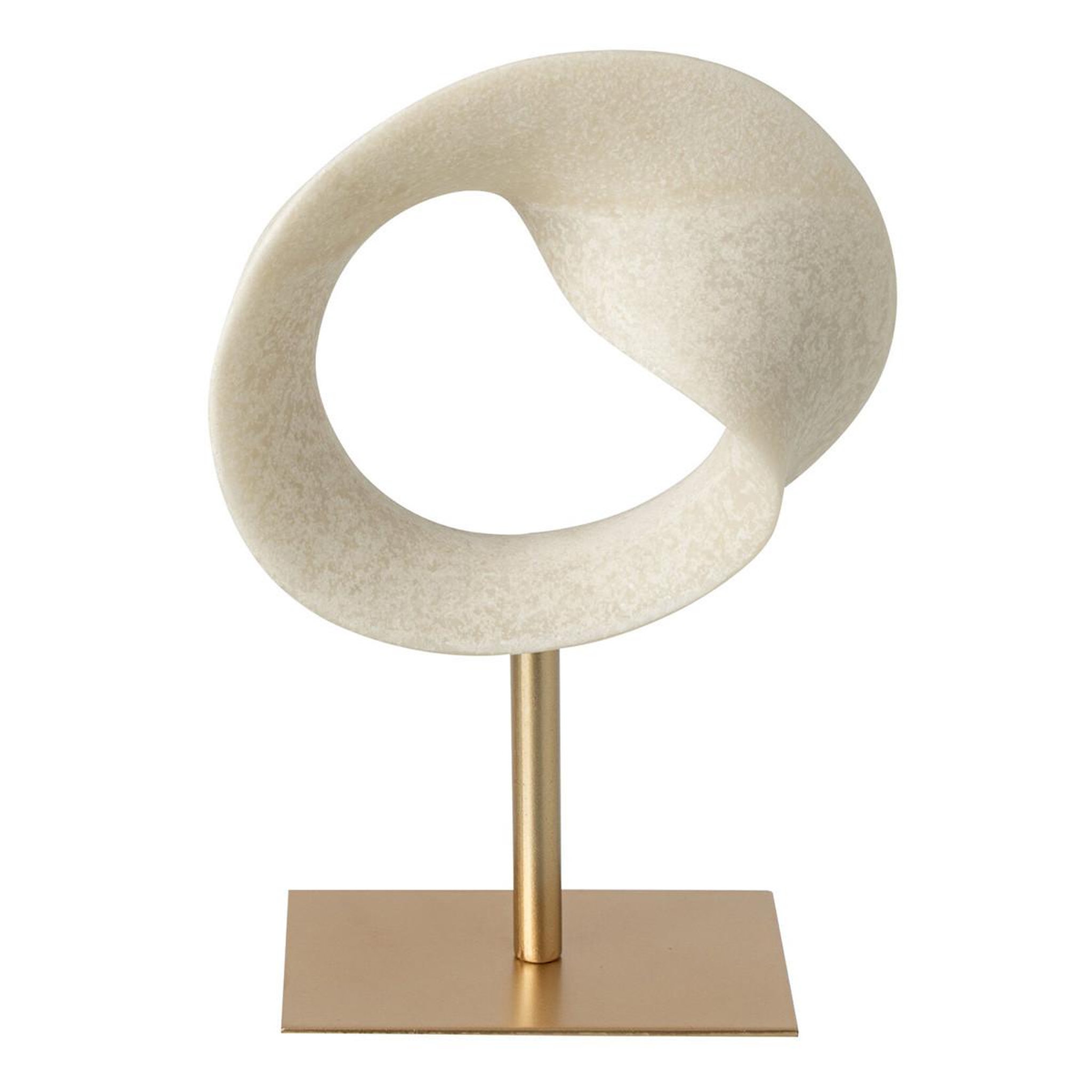 J-LINE Objet déco abstrait  bastien  30cm blanc & doré