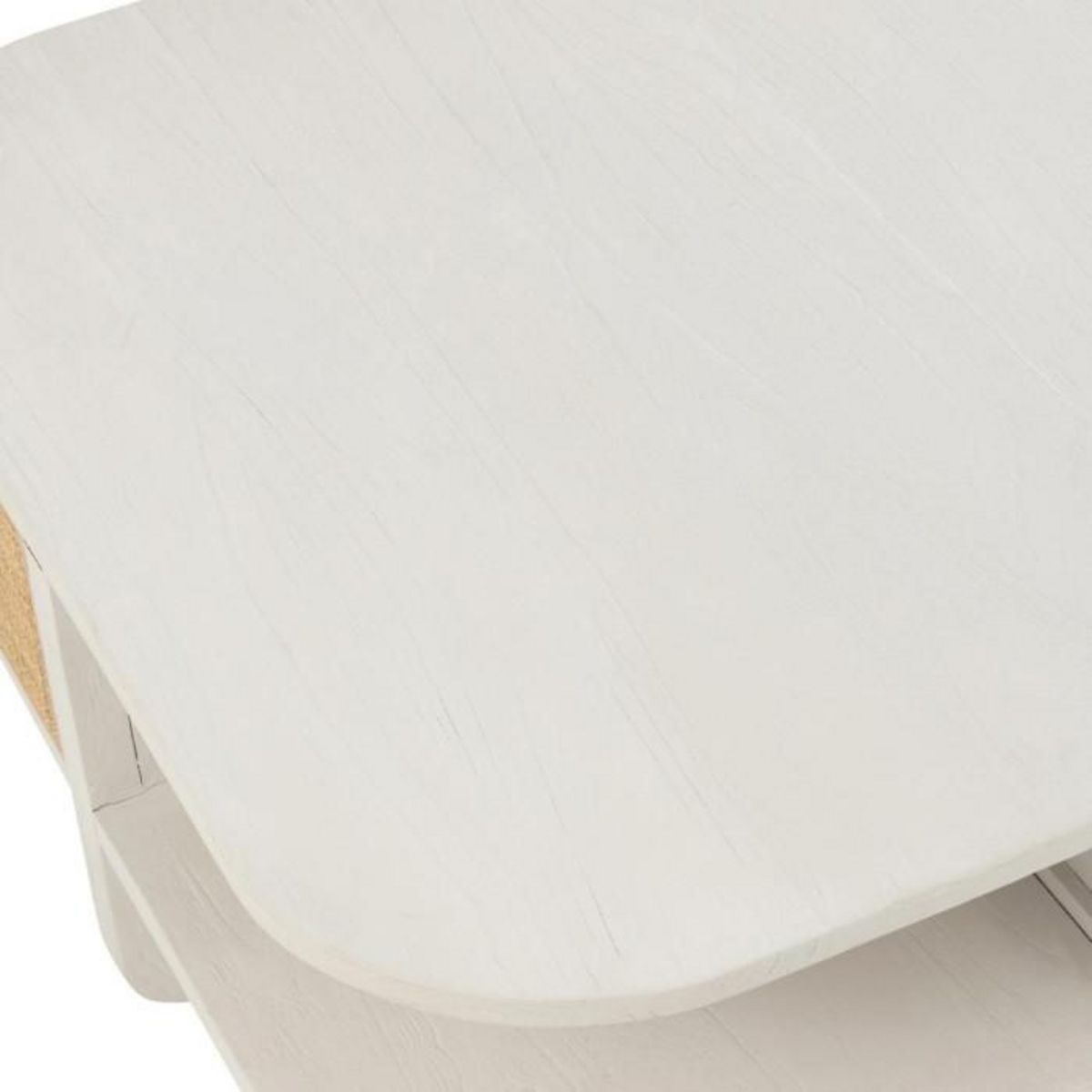 Paris Prix Table Basse en Rotin  Molly  85cm Blanc & Beige