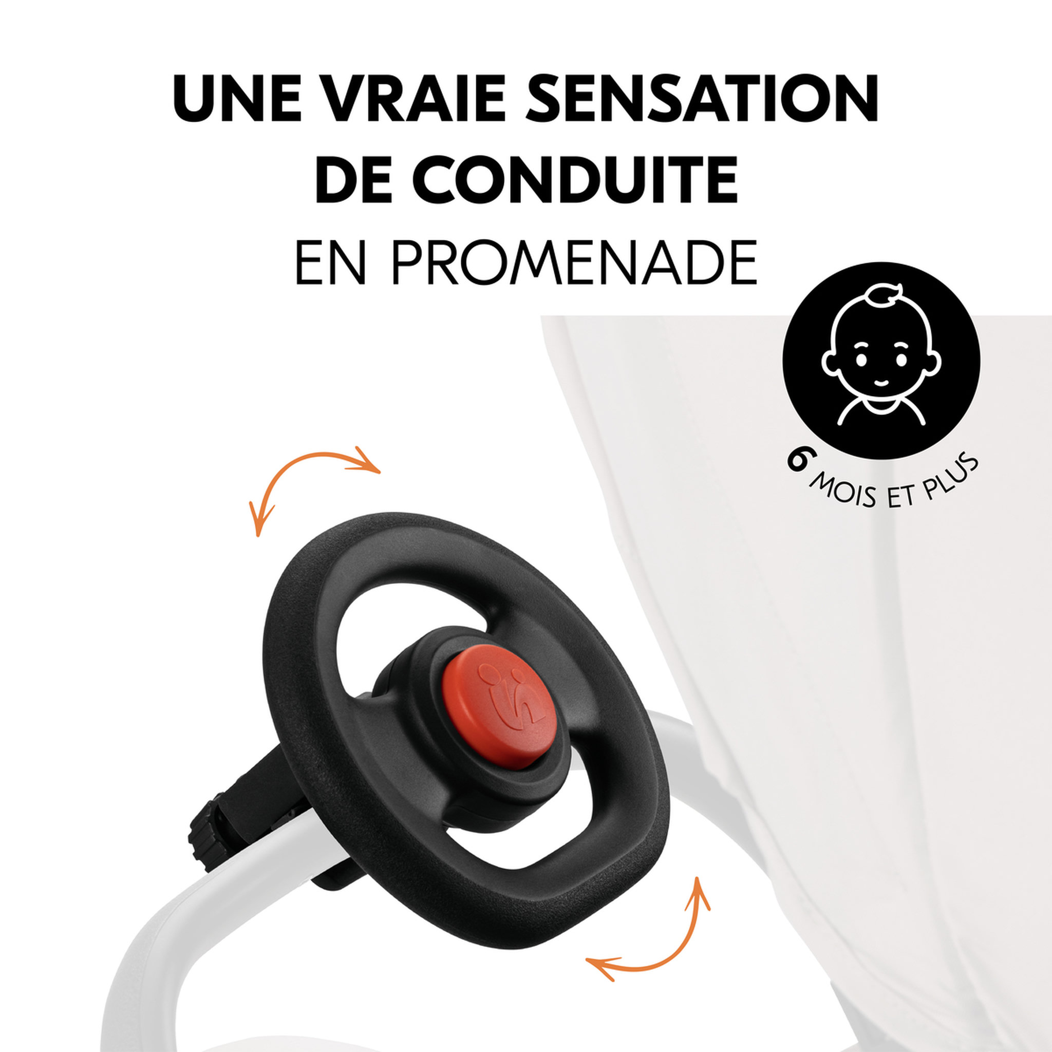 Voir la diapositive 2 : HAUCK Volant de poussette Pushchair Steering Wheel Noir