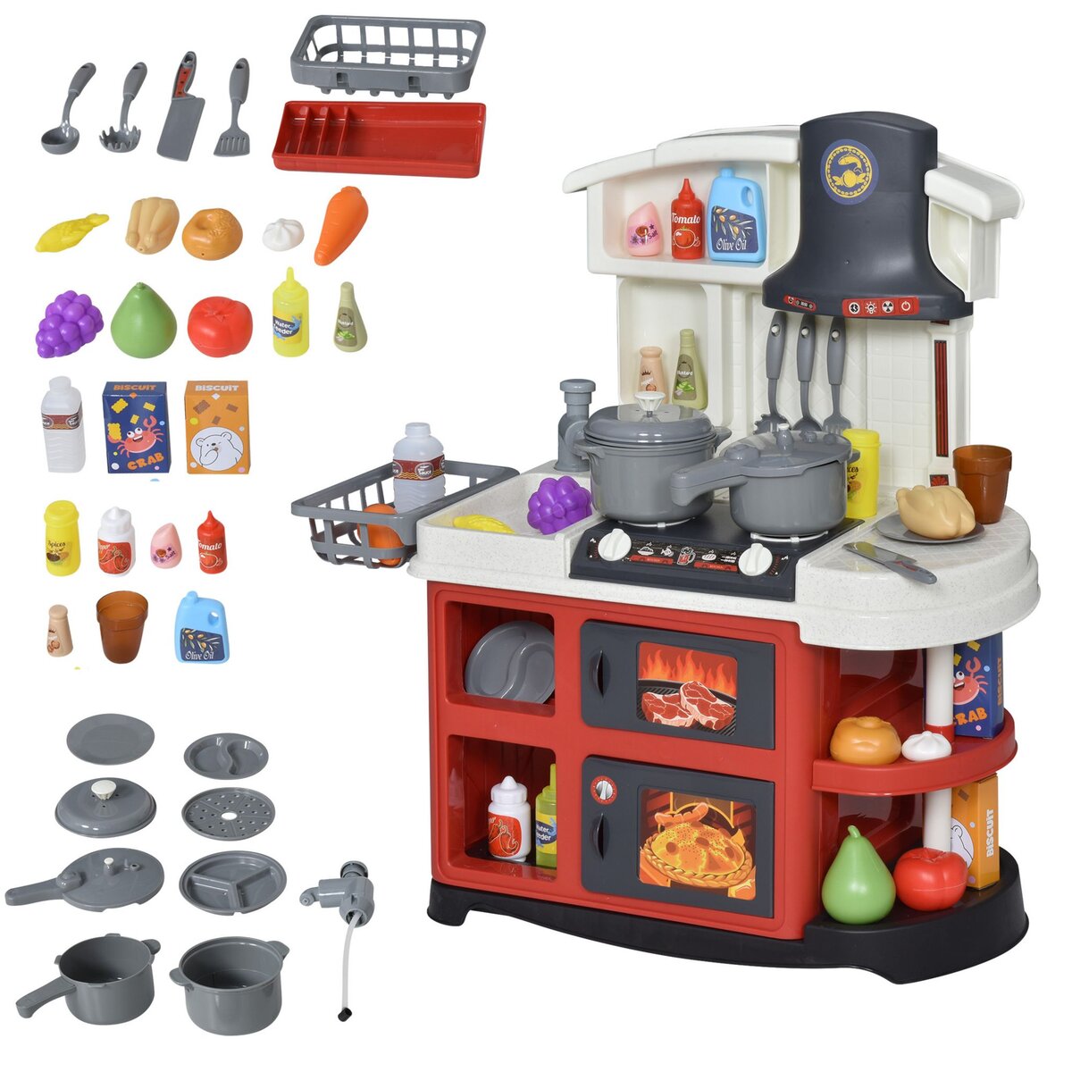 HOMCOM Cuisine pour enfant - dinette - jeu d'imitation complet 52