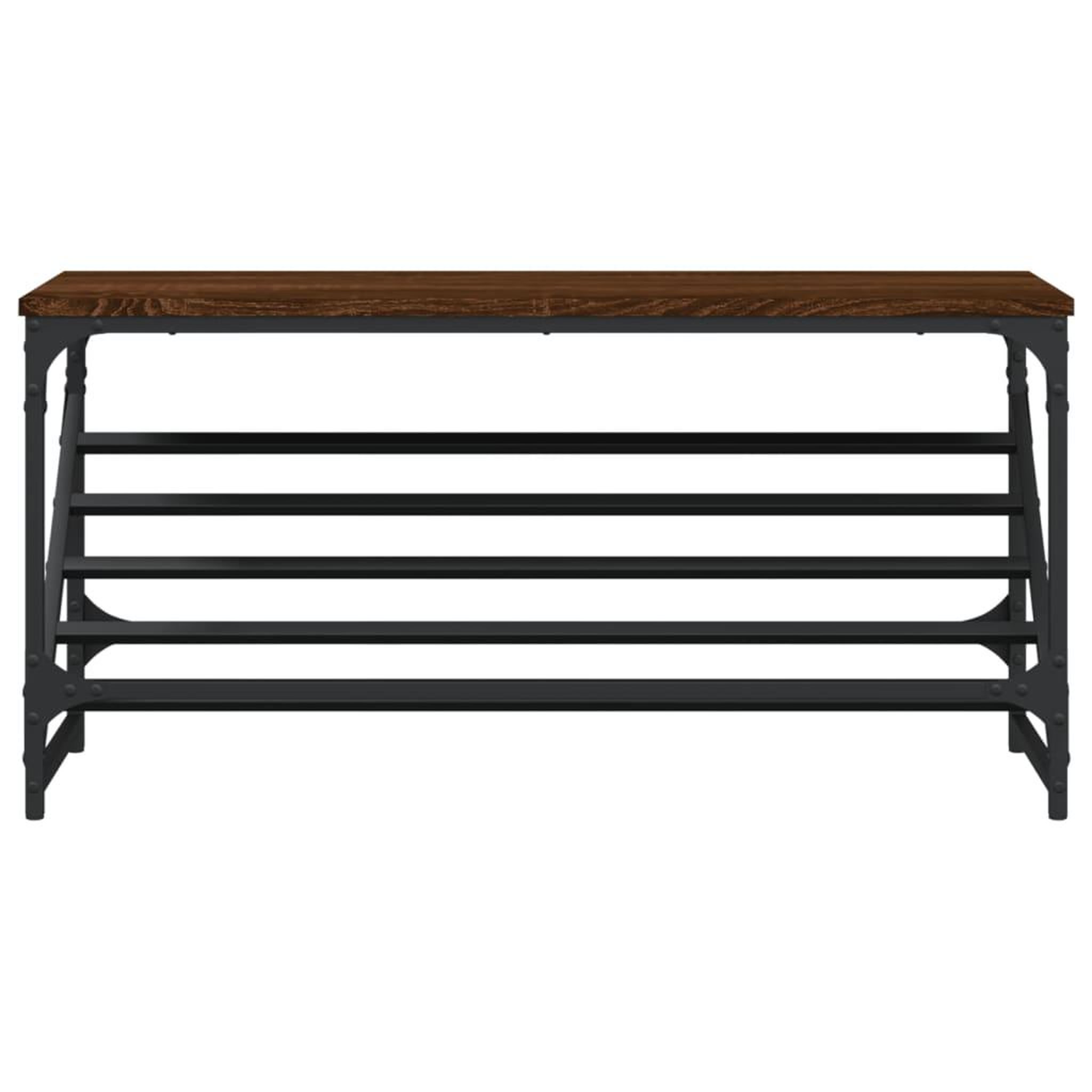 Voir la diapositive 4 : VIDAXL Etagere a chaussures chene marron 90x30x45 cm bois d'ingenierie