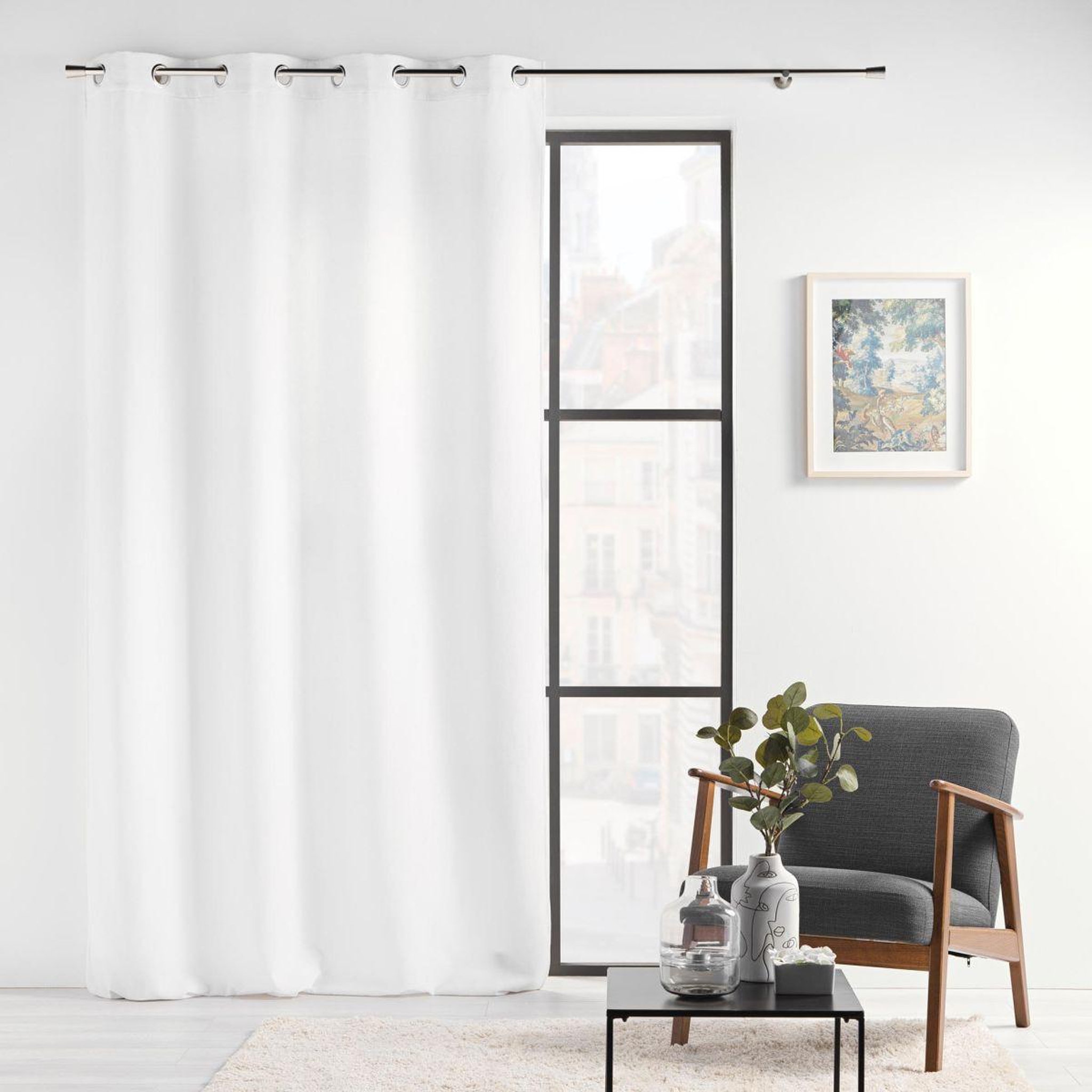 Voir la diapositive 5 : Douceur d'Intérieur Rideau à œillets en velours  verra  140x260cm blanc