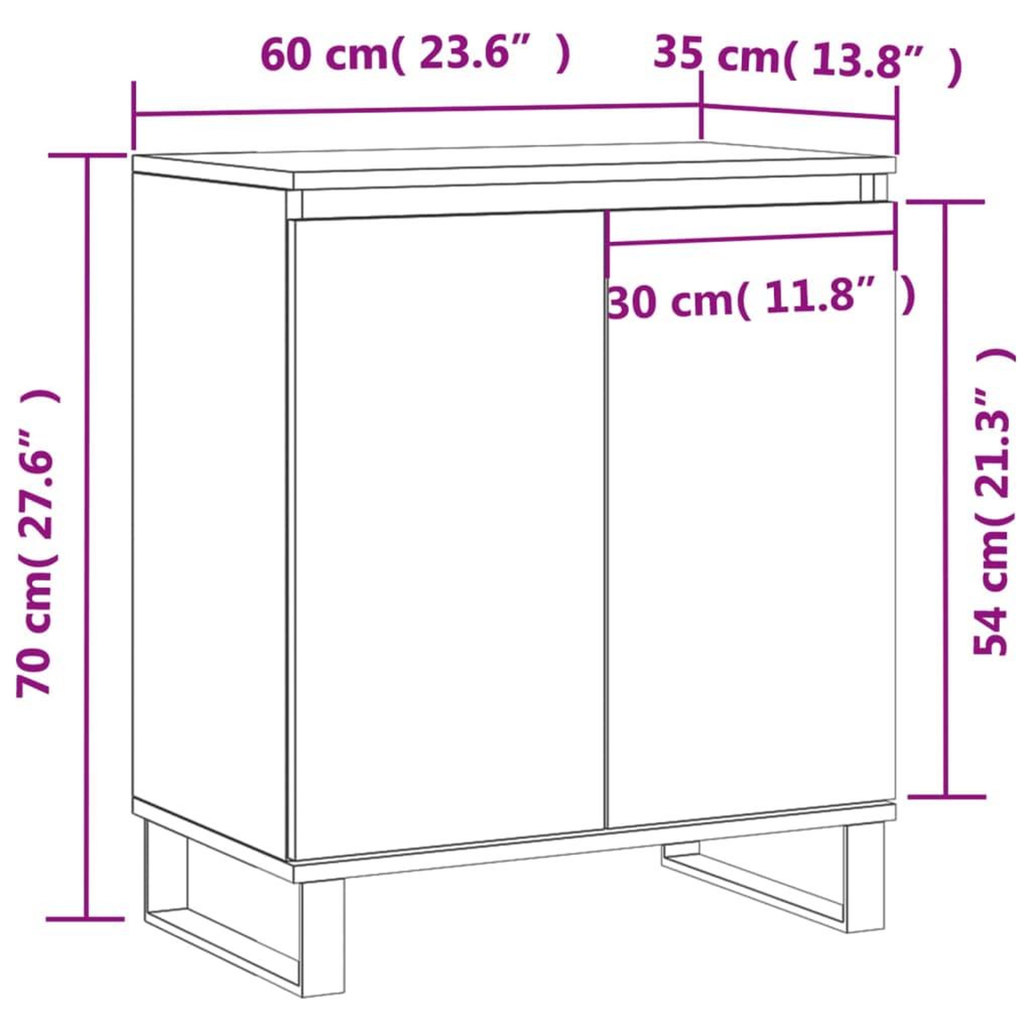 Voir la diapositive 6 : VIDAXL Buffet Sonoma gris 60x35x70 cm Bois d'ingenierie