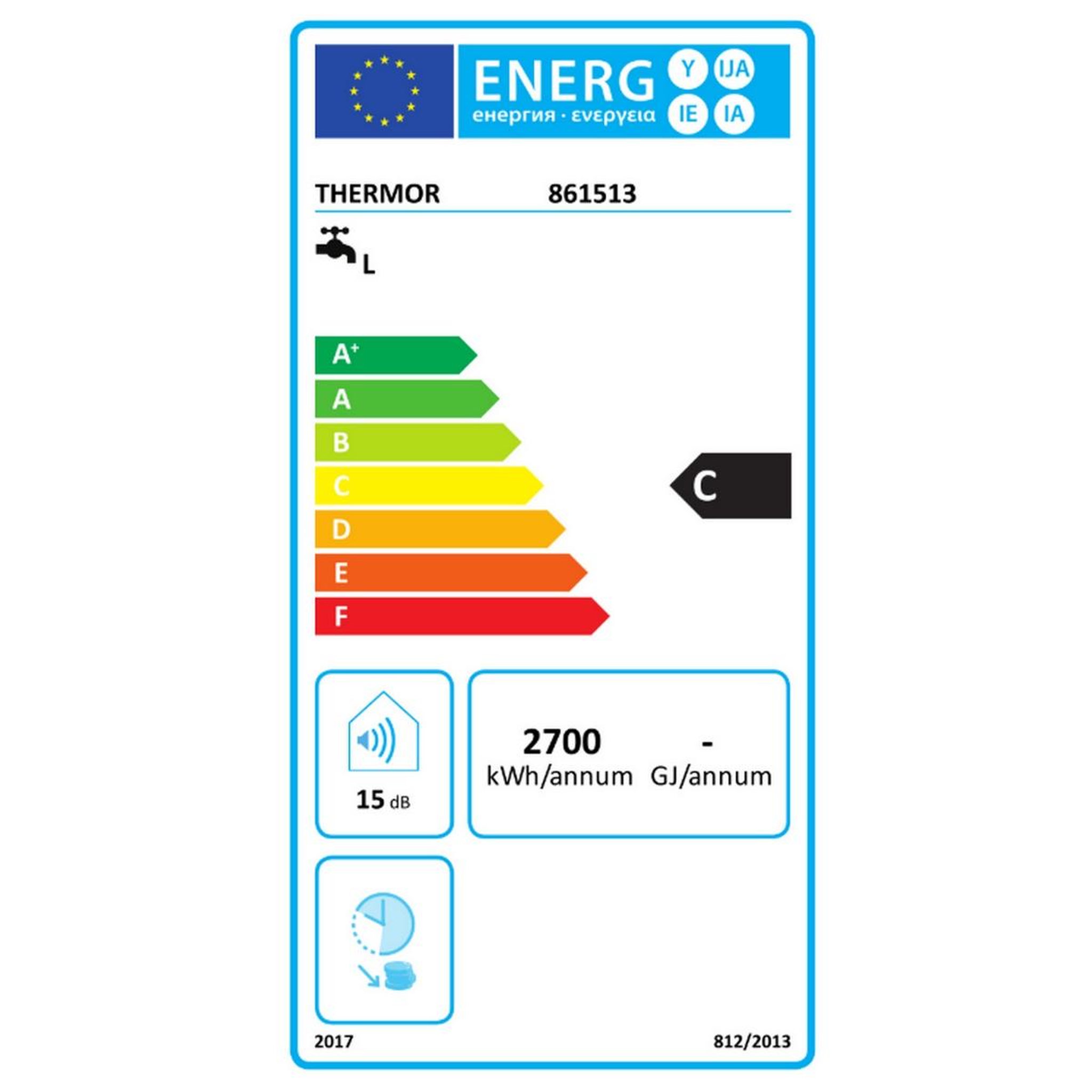 Voir la diapositive 3 : Thermor Chauffe-eau électrique vertical mural 200l - 861513