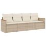 Voir la diapositive 2 : VIDAXL Salon de jardin avec coussins 4 pcs beige resine tressee