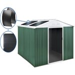 Habitat et Jardin Abri de jardin métal -  Rosas   - 10,85 m² avec panneaux solaires - Vert