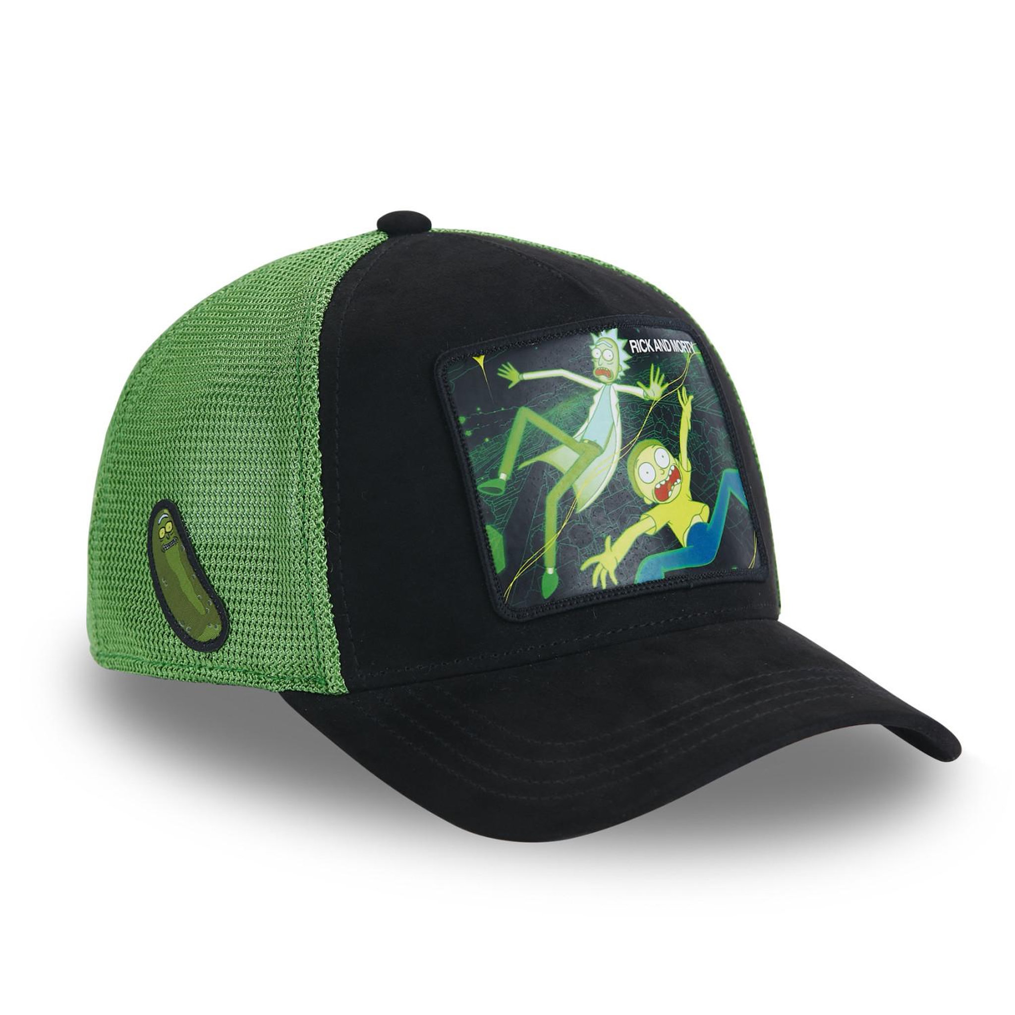 Voir la diapositive 3 : CAPSLAB Casquette trucker avec filet finitons premium rick et morty