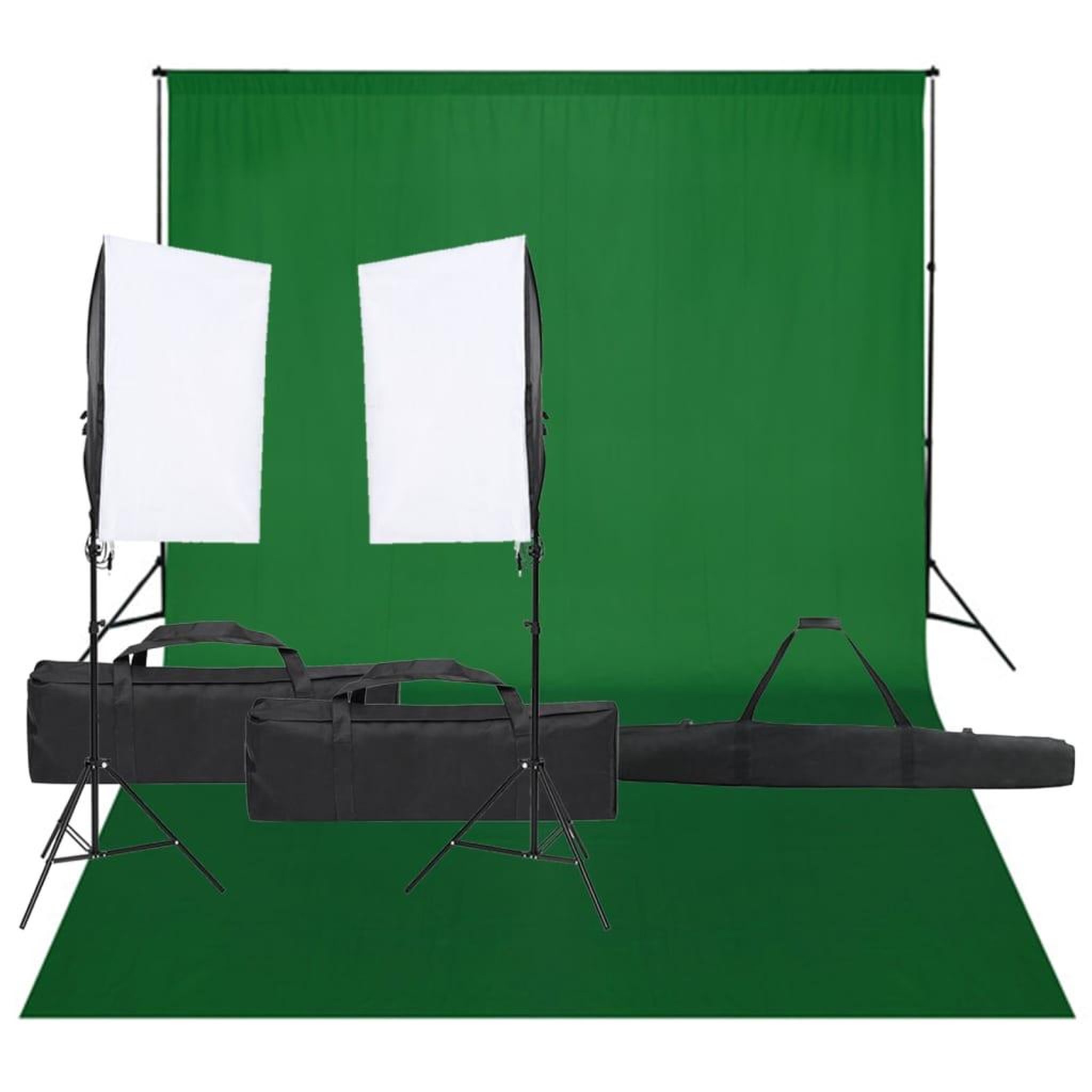VIDAXL Kit de studio photo avec eclairage et toile de fond