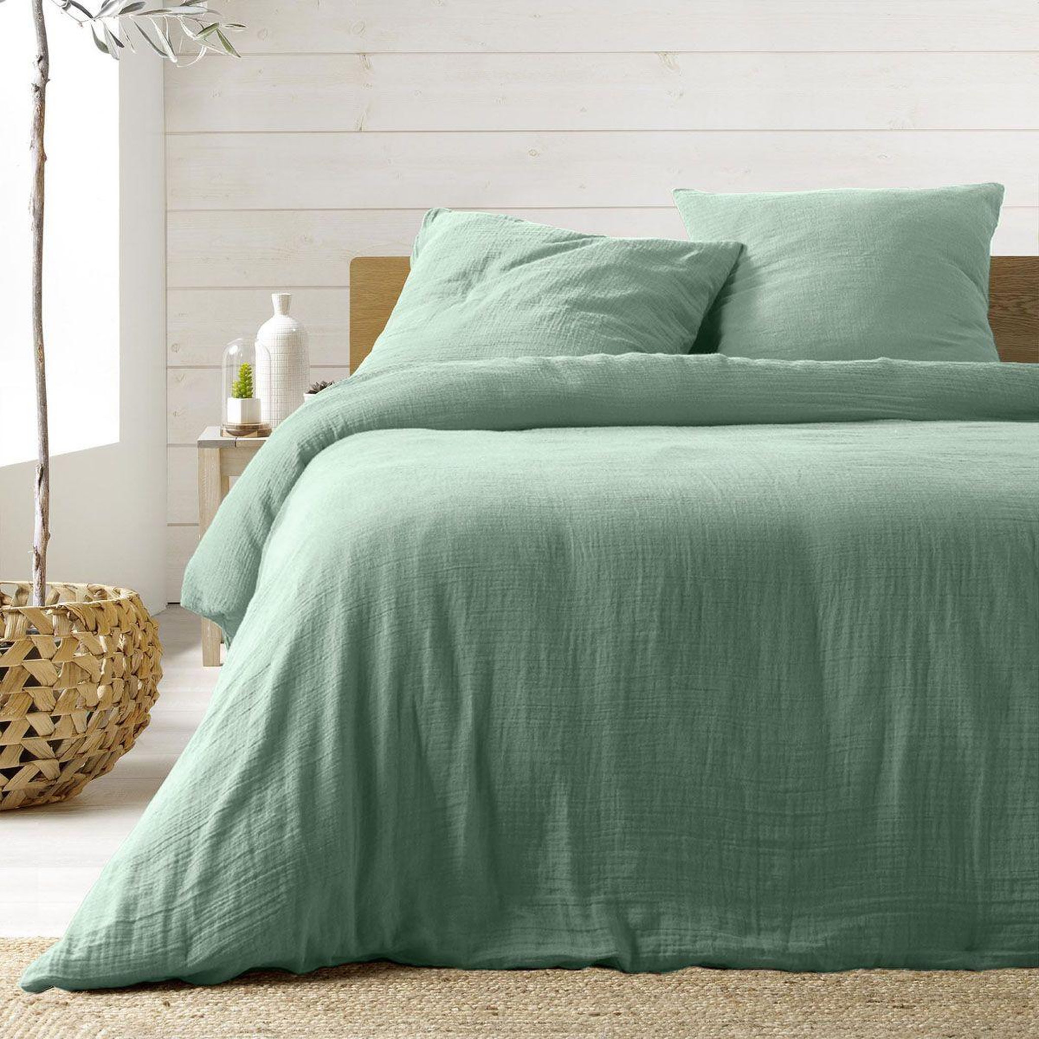 Douceur d'Intérieur Parure de lit 3 pièces  angelia  260x240cm sauge