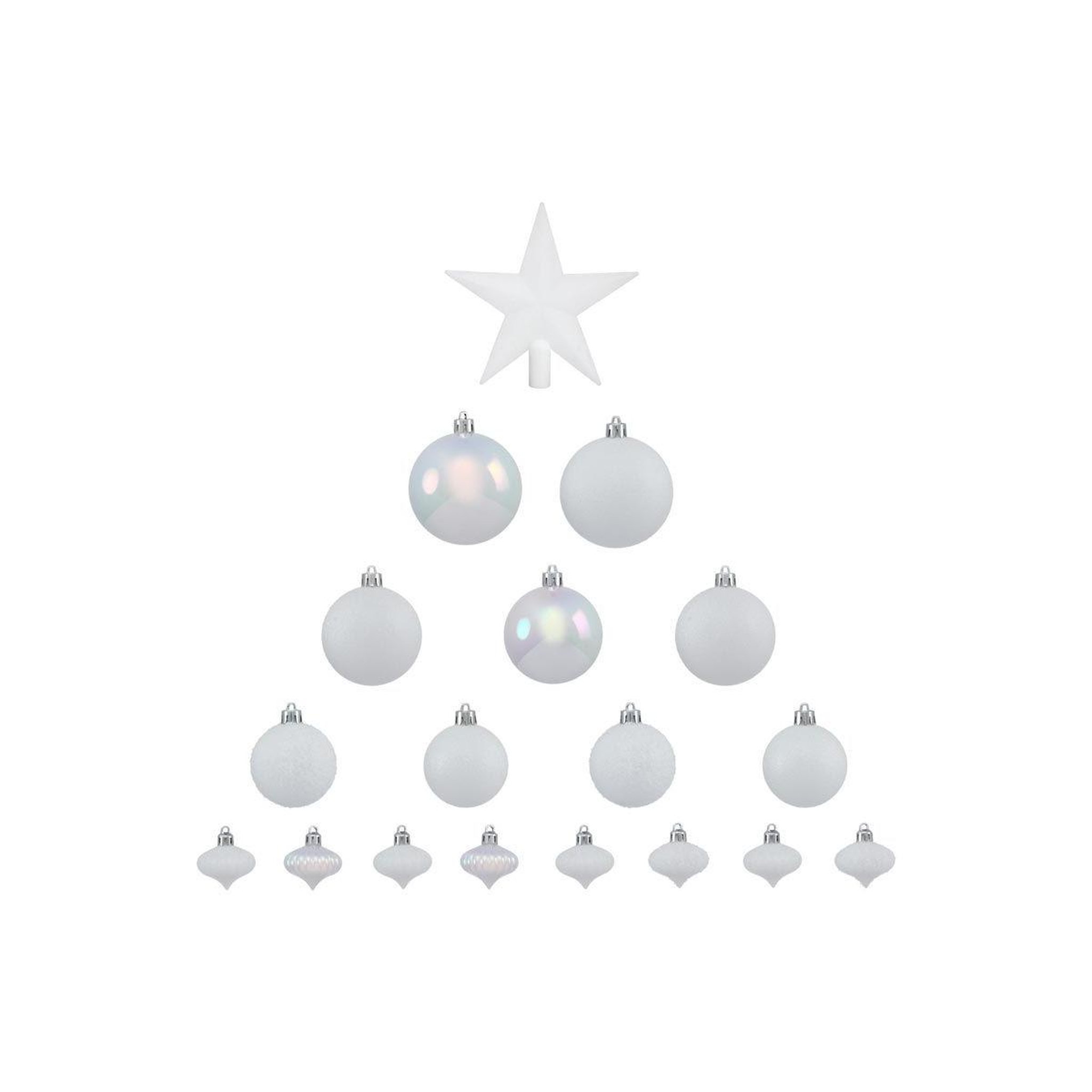Voir la diapositive 2 : FEERIC LIGHT & CHRISTMAS Kit 18 pièces déco de noël  colorama  23cm blanc