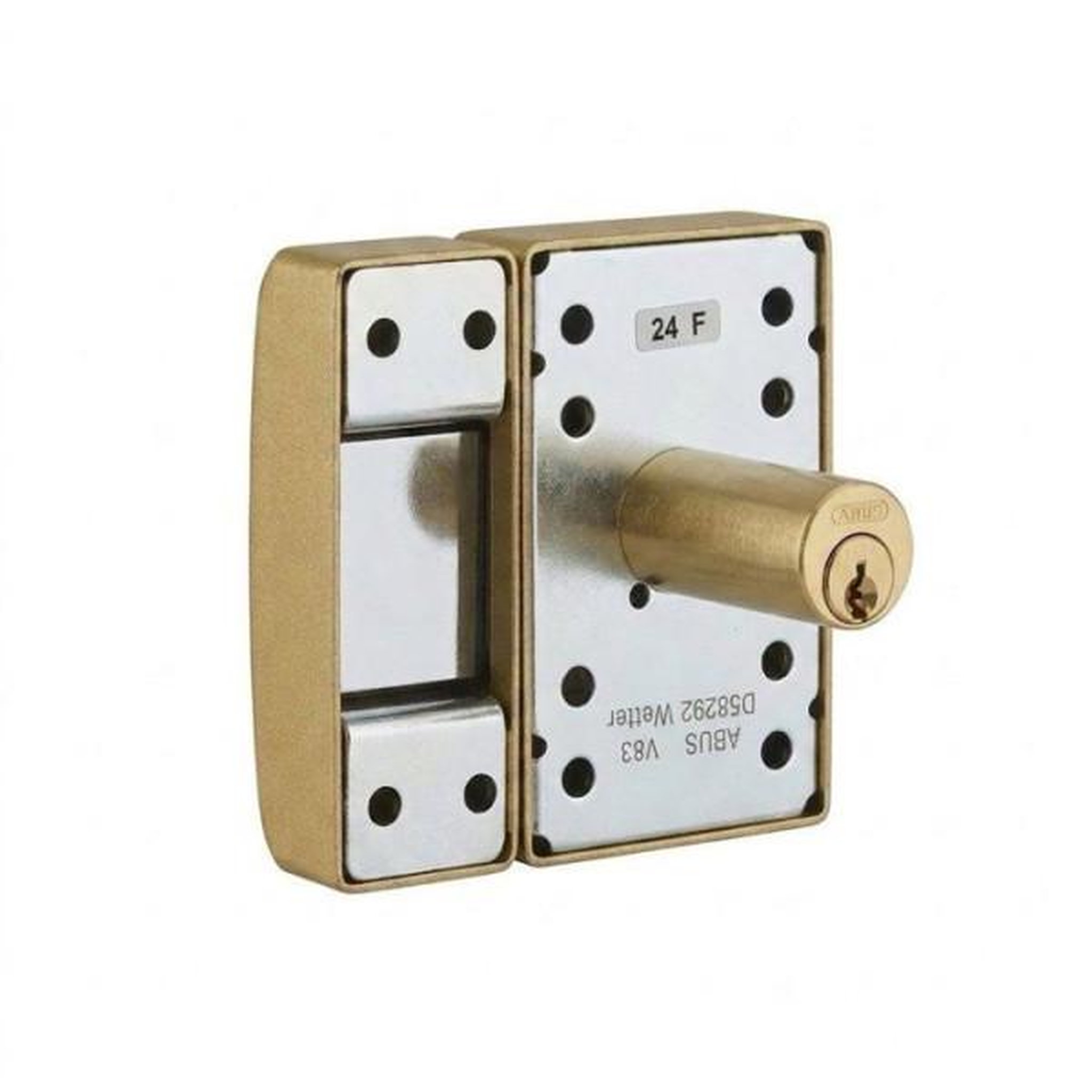 Voir la diapositive 2 : ABUS Verrou de porte - ABUS - V83 CC 45 - Double cylindre - Bronze - Coffre acier