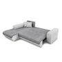 Voir la diapositive 7 : Canapé d'angle gauche convertible CLELIA, 4 places, tissu microfibre gris PU blanc ou noir
