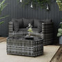Voir la diapositive 1 : VIDAXL Salon de jardin 4 pcs avec coussins Gris Resine tressee