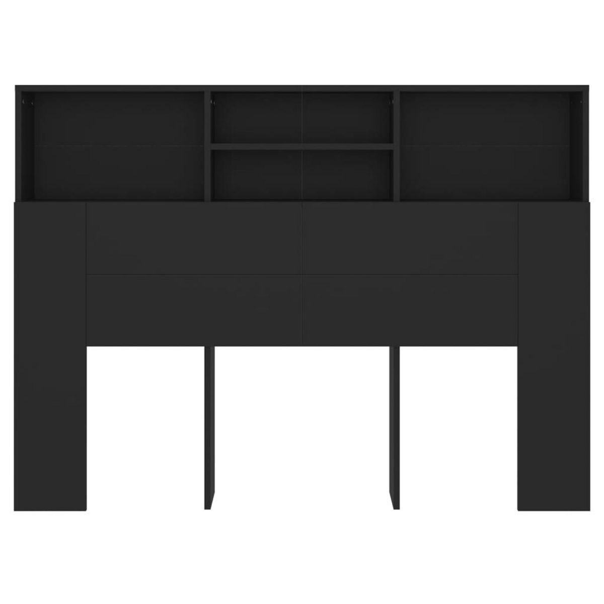 VIDAXL Armoire de tete de lit Noir 140x19x103,5 cm