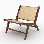 Rendez vous déco Fauteuil en bois de teck finition noyer et cannage en rotin-Kilka