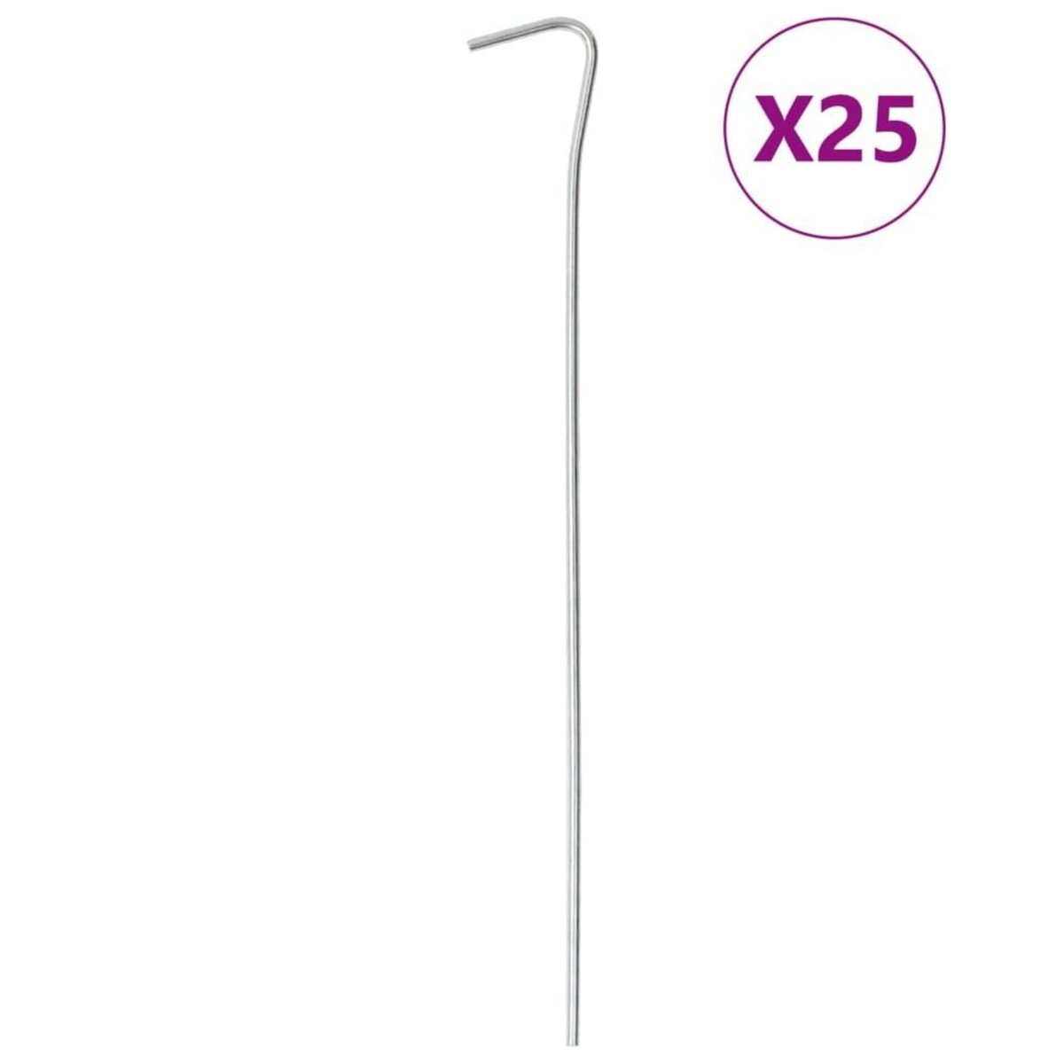 VIDAXL Piquets de tente 25 pcs 23 cm Ø3 mm acier galvanise