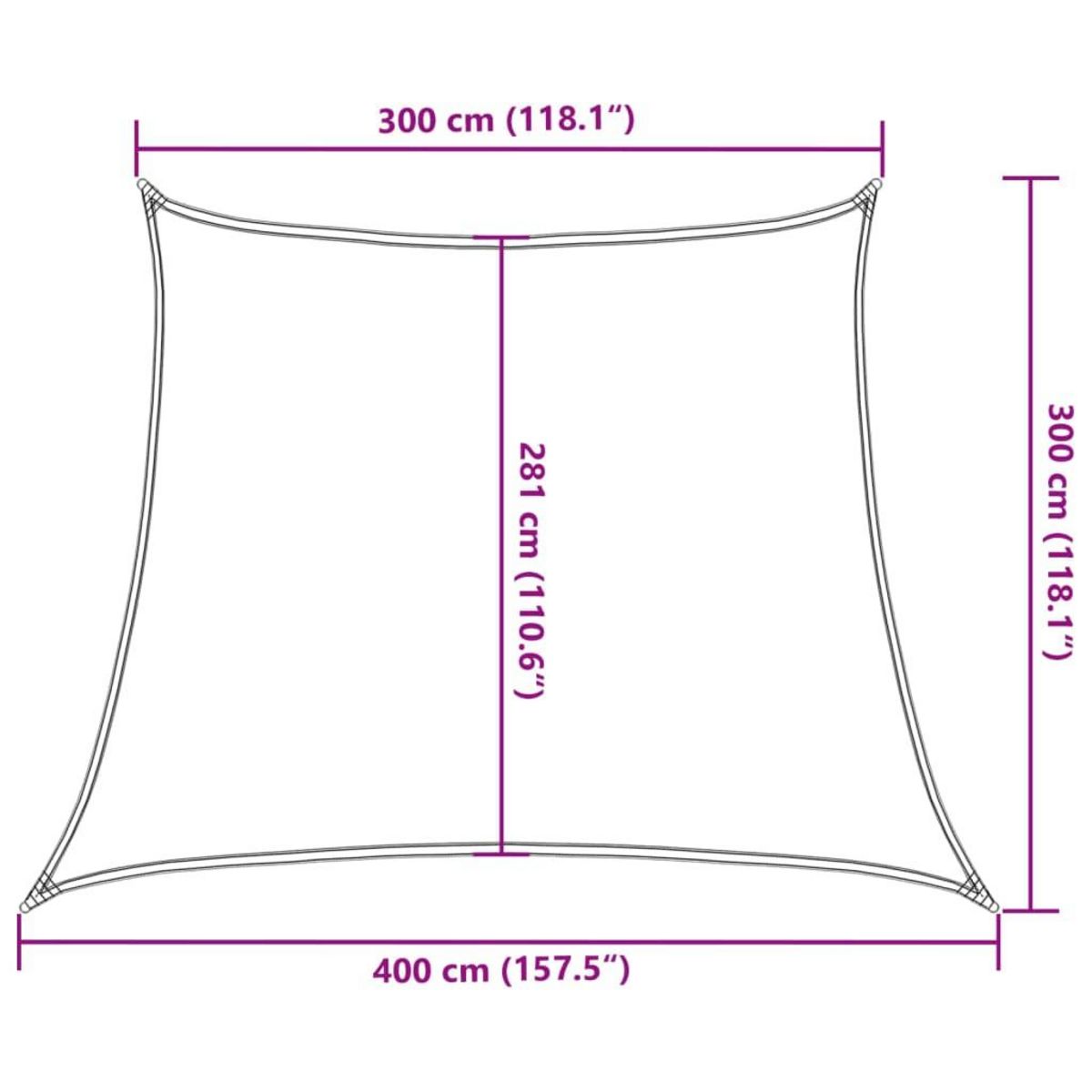 VIDAXL Voile d'ombrage 160 g/m^2 Vert fonce 3/4x3 m PEHD
