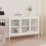 VIDAXL Buffet Blanc 105x35x70 cm Acier et verre