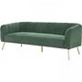 Voir la diapositive 3 : MARKET24 Canapé 3 places - Velours vert - L 207 x P 87 x H 77 cm - MATHIS - Structure bois massif