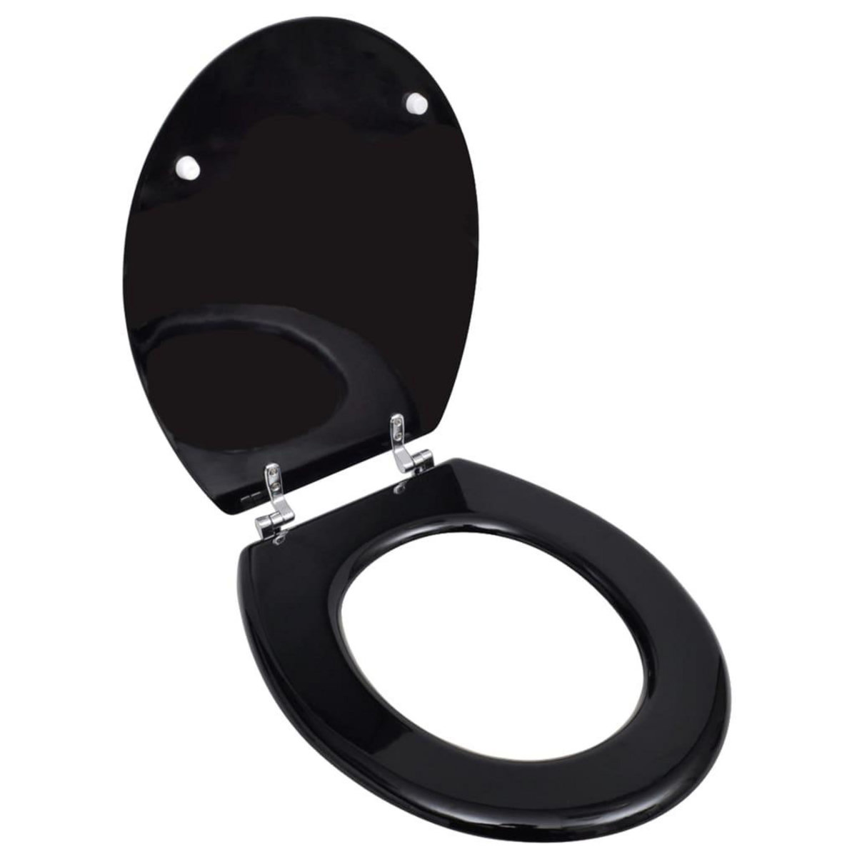 VIDAXL Siege de toilette avec Couvercle MDF Design simple Noir