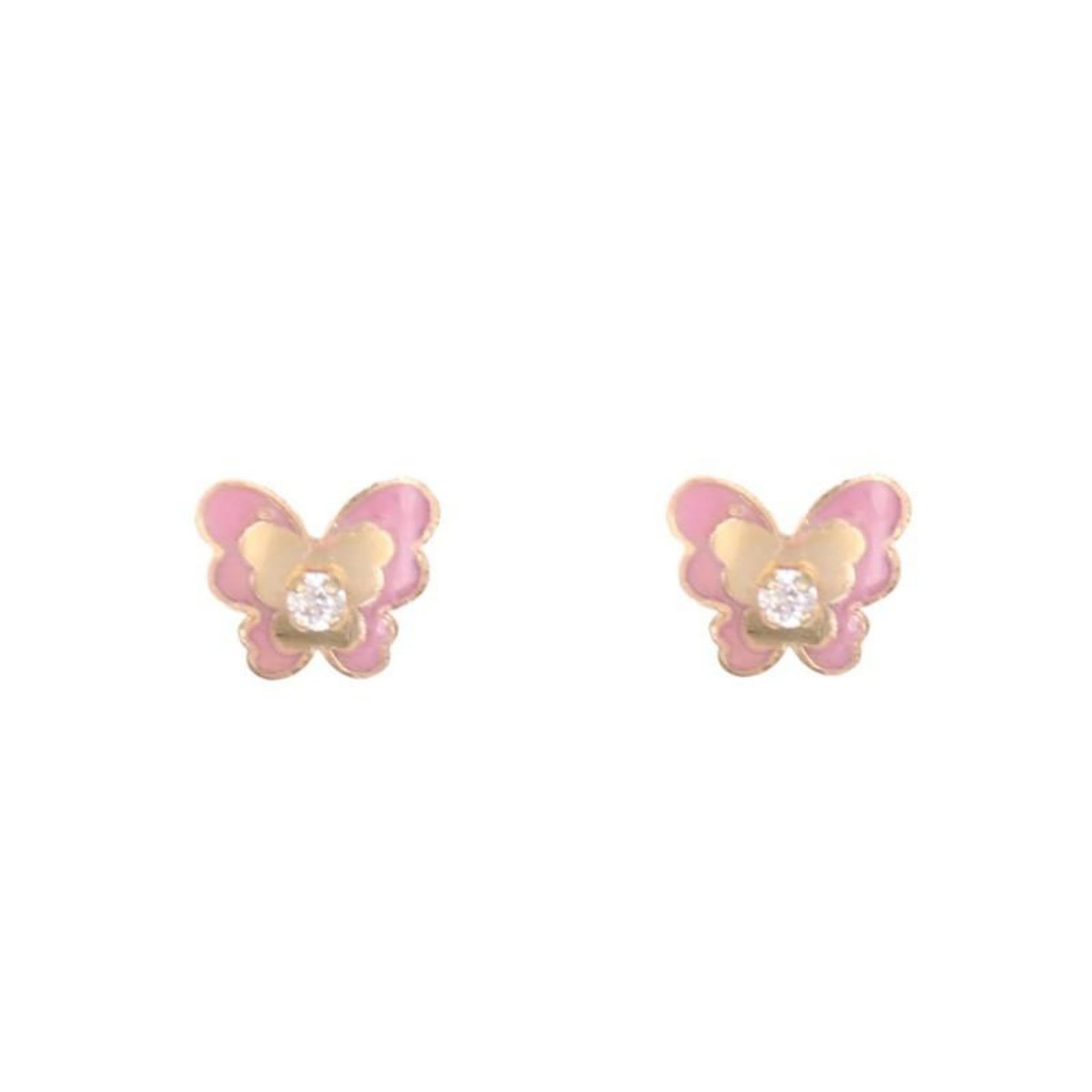 L'ATELIER D'AZUR Boucles d'Oreilles Papillons - Or Jaune - Enfant