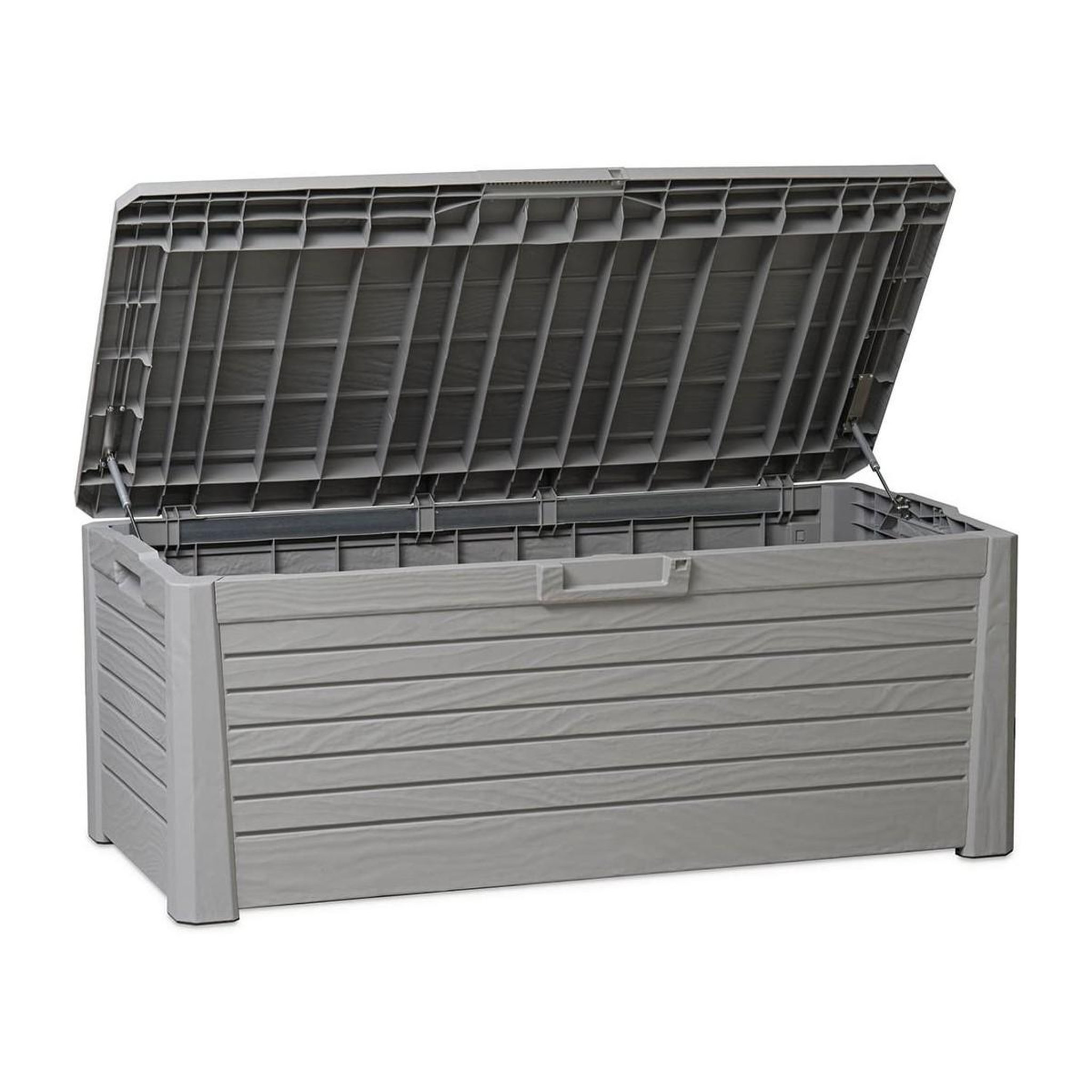 Voir la diapositive 2 : Toomax Coffre de Jardin Résine 550 Litres GRIS Effet bois FLORIDA 147 x 72 x 60 cm Haute résistance UV TOOMAX