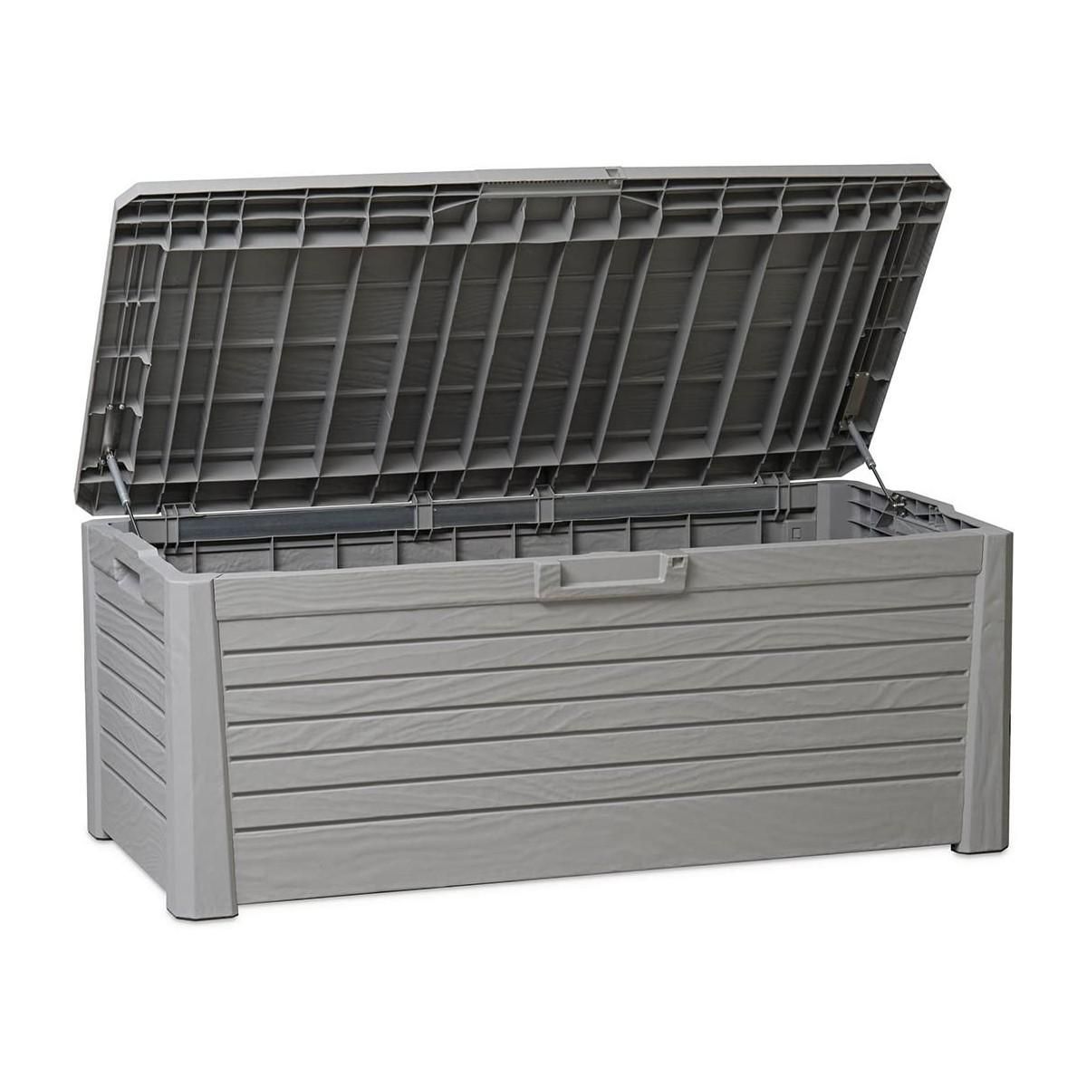 Toomax Coffre de Jardin Résine 550 Litres GRIS Effet bois FLORIDA 147 x 72 x 60 cm Haute résistance UV TOOMAX