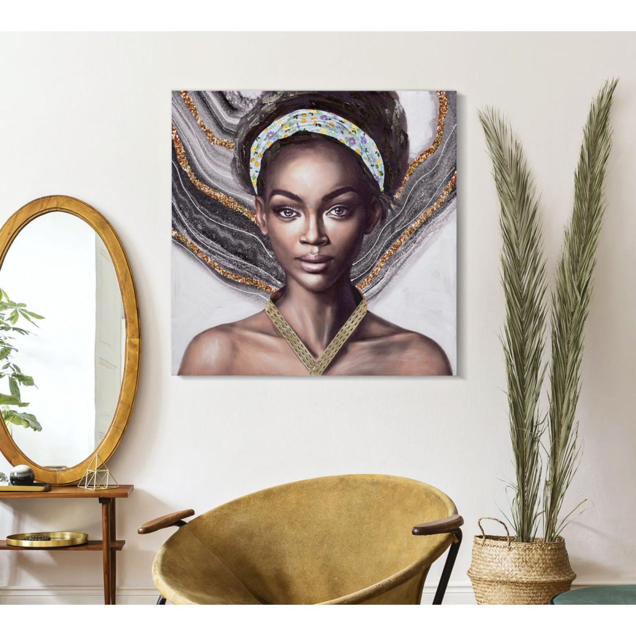 Voir la diapositive 6 : Paris Prix Toile imprimée déco  naomie  100x100cm multicolore