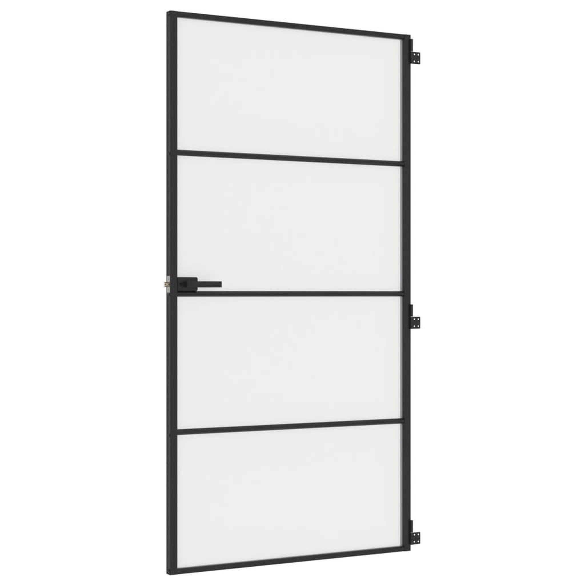 Voir la diapositive 2 : VIDAXL Porte interieure mince noir verre trempe aluminium