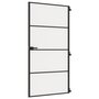 Voir la diapositive 2 : VIDAXL Porte interieure mince noir verre trempe aluminium