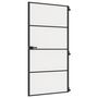 Voir la diapositive 2 : VIDAXL Porte interieure mince noir verre trempe aluminium