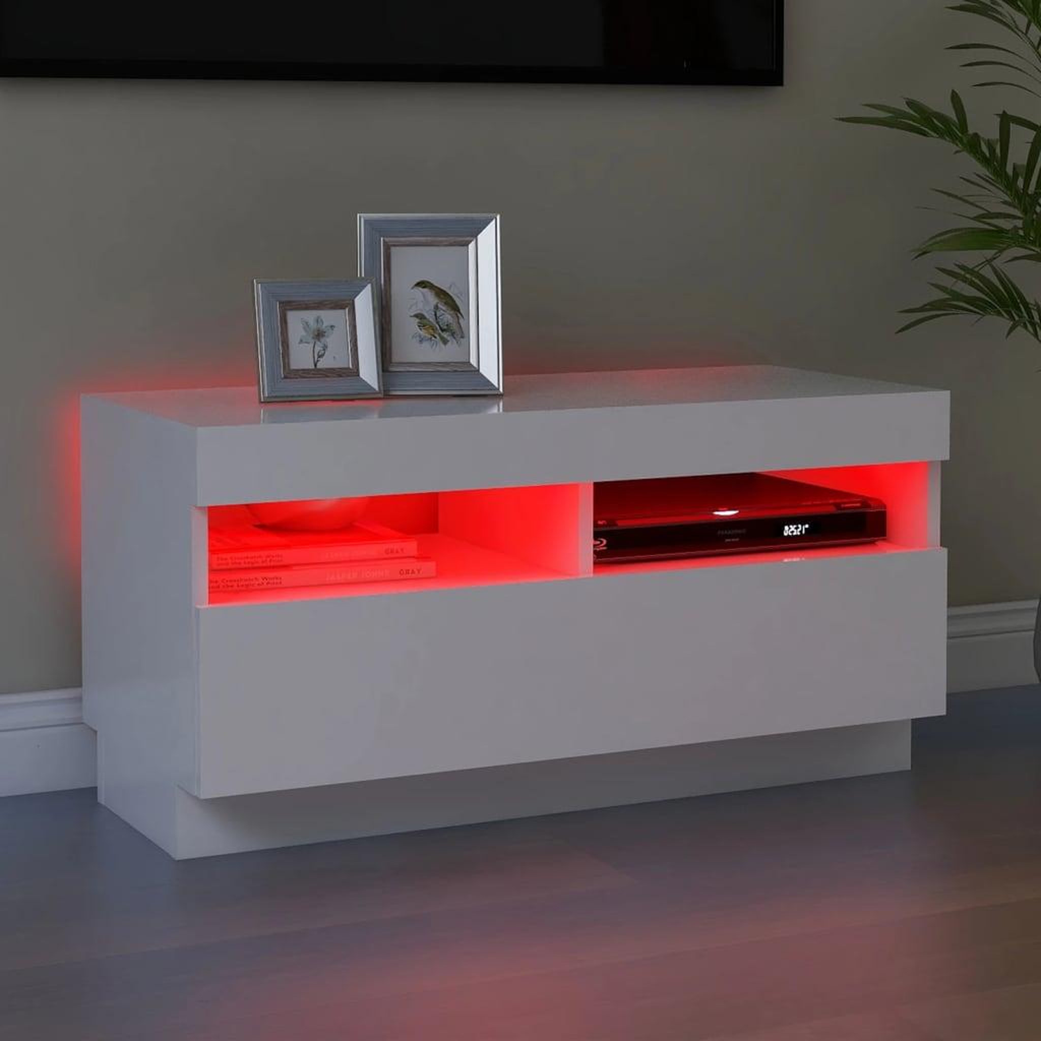 Voir la diapositive 3 : VIDAXL Meuble TV avec lumieres LED blanc 80x35x40 cm