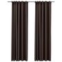 Voir la diapositive 2 : VIDAXL Rideaux occultants aspect lin et crochets 2 pcs Taupe 140x225cm