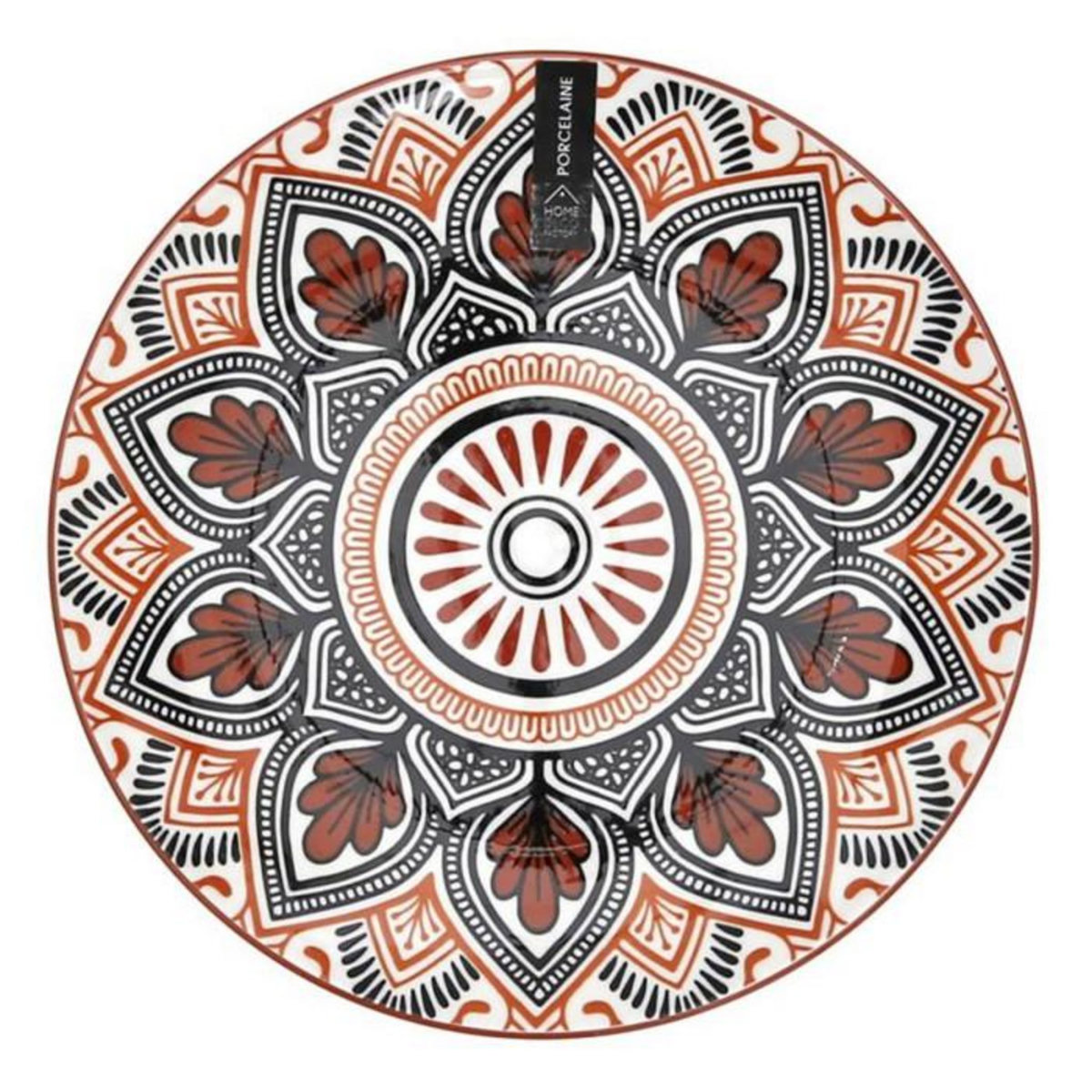 Paris Prix Lot de 6 Assiettes à Dessert  Mandala  19cm Orange