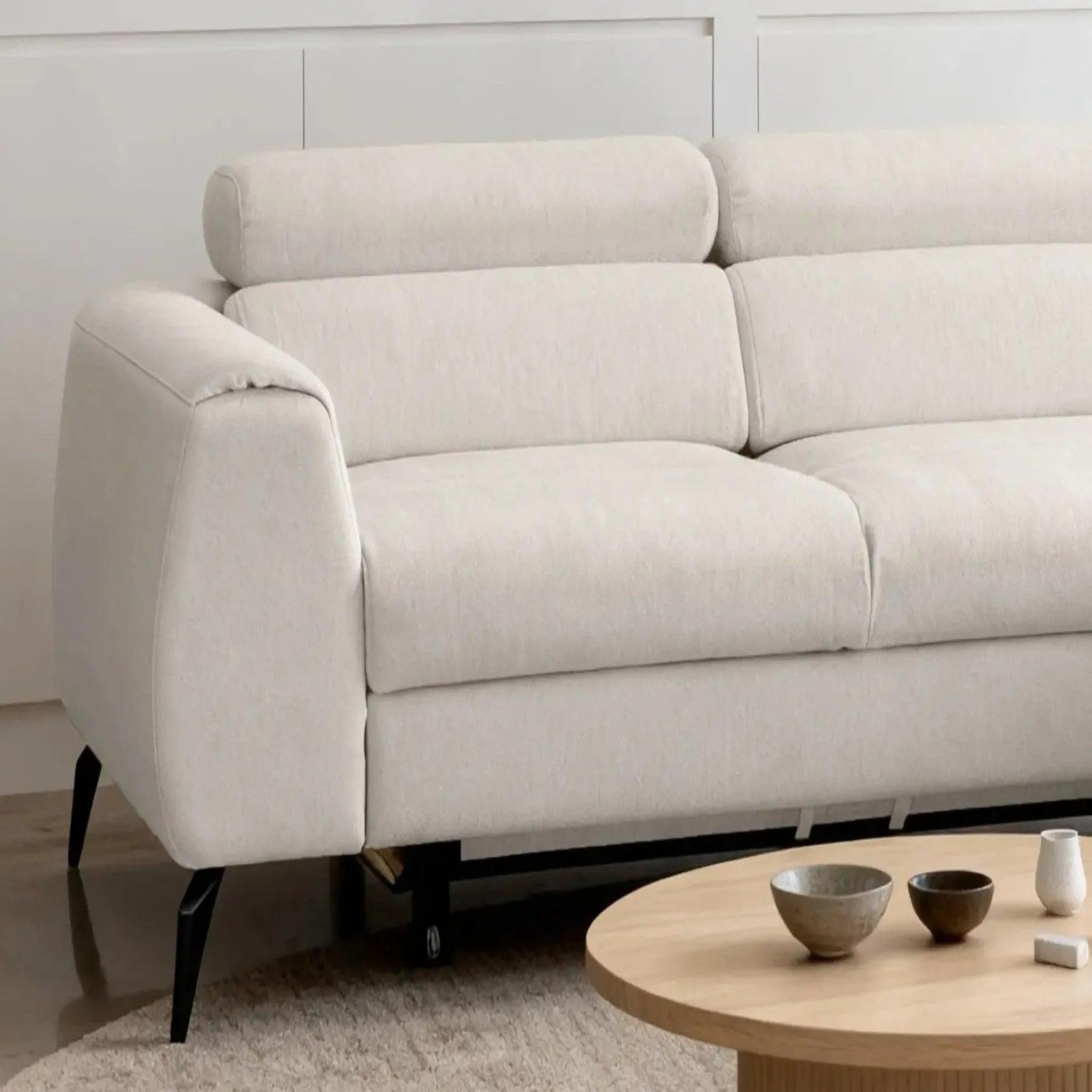 Voir la diapositive 4 : CASANOVA PARIS Clovis - canapé d'angle convertible tissu chiné