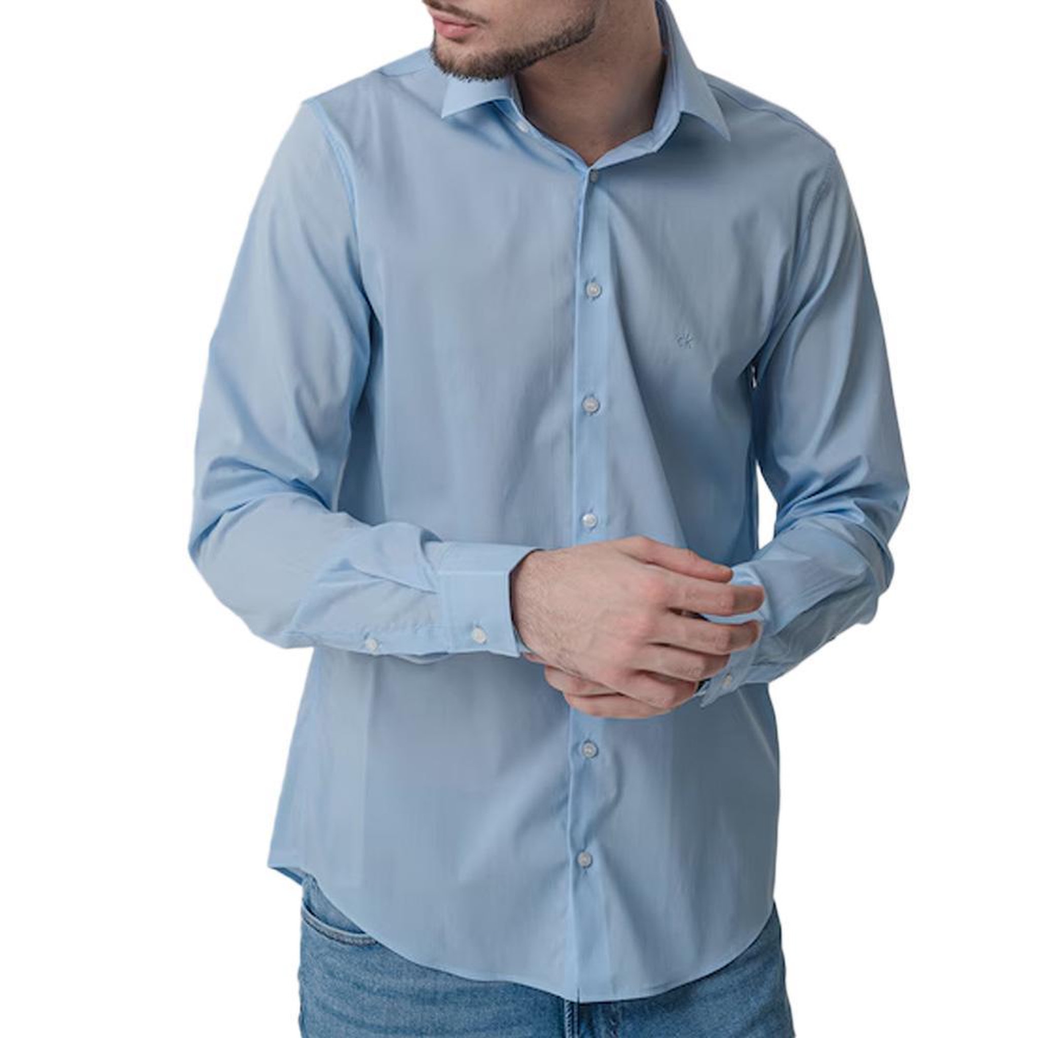 CALVIN KLEIN JEANS Chemise  Homme Calvin Klein Jeans Lyocell Solid. Coloris disponibles : Bleu