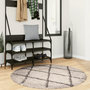 Voir la diapositive 1 : VIDAXL Tapis shaggy a poils longs moderne beige et anthracite Ø 120 cm