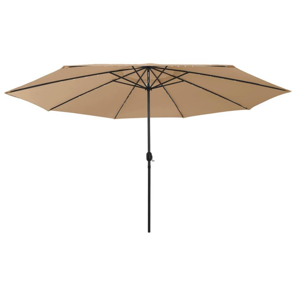 VIDAXL Parasol de jardin avec lumieres LED et mat en metal 400cm taupe