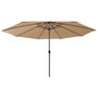 Voir la diapositive 1 : VIDAXL Parasol de jardin avec lumieres LED et mat en metal 400cm taupe