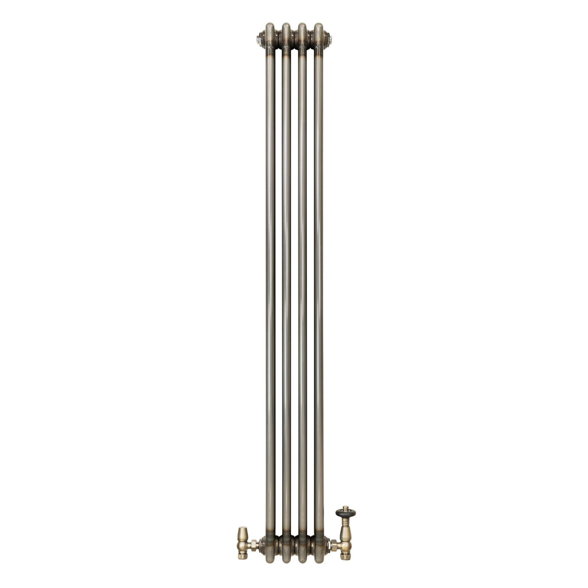 Voir la diapositive 2 : MONSTERSHOP Radiateur traditionnel à 3 colonnes & vannes - 1500 x 200 mm - métal brut