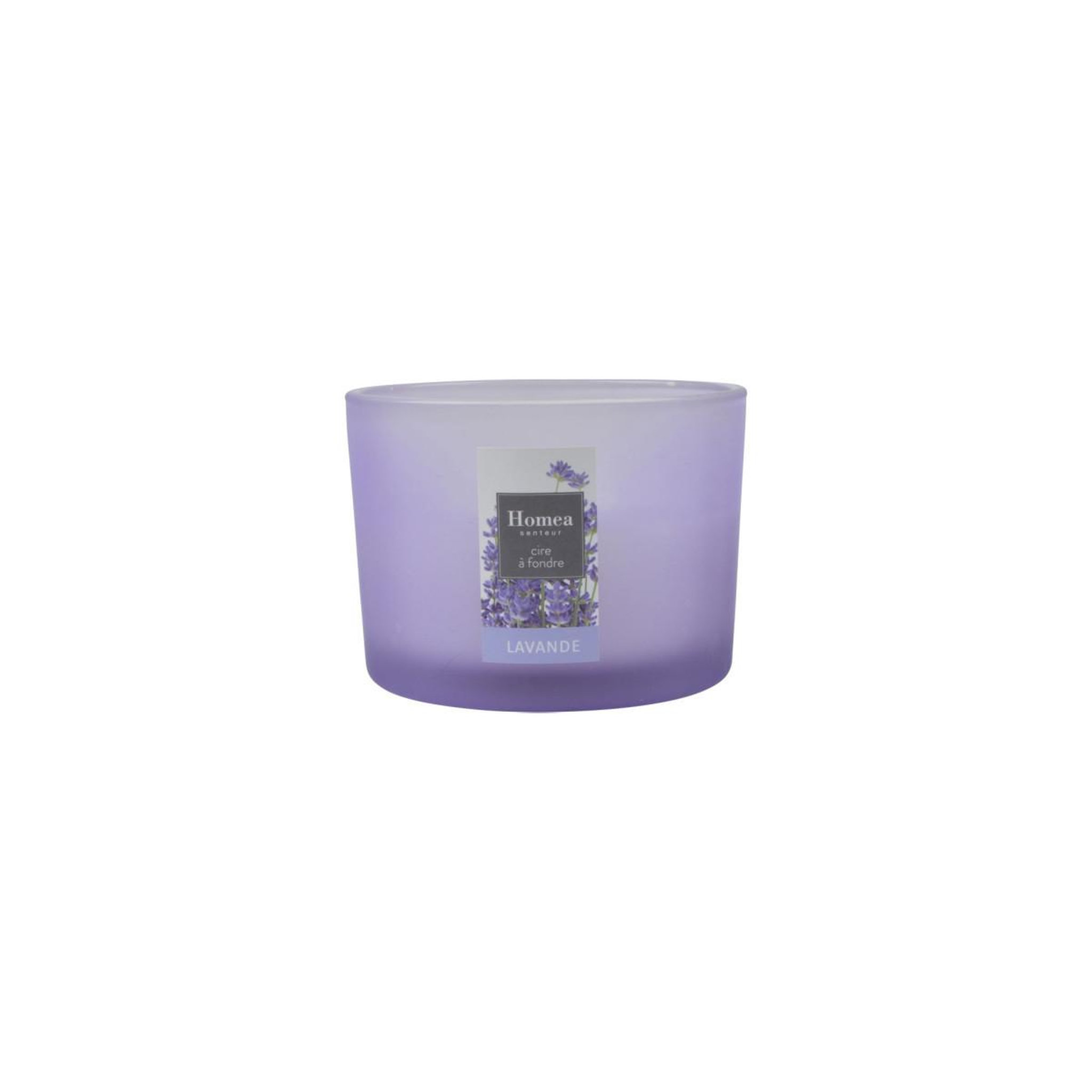 Voir la diapositive 2 : HOMEA Bougie verrine parfumée  essentiel ii  11cm lavande