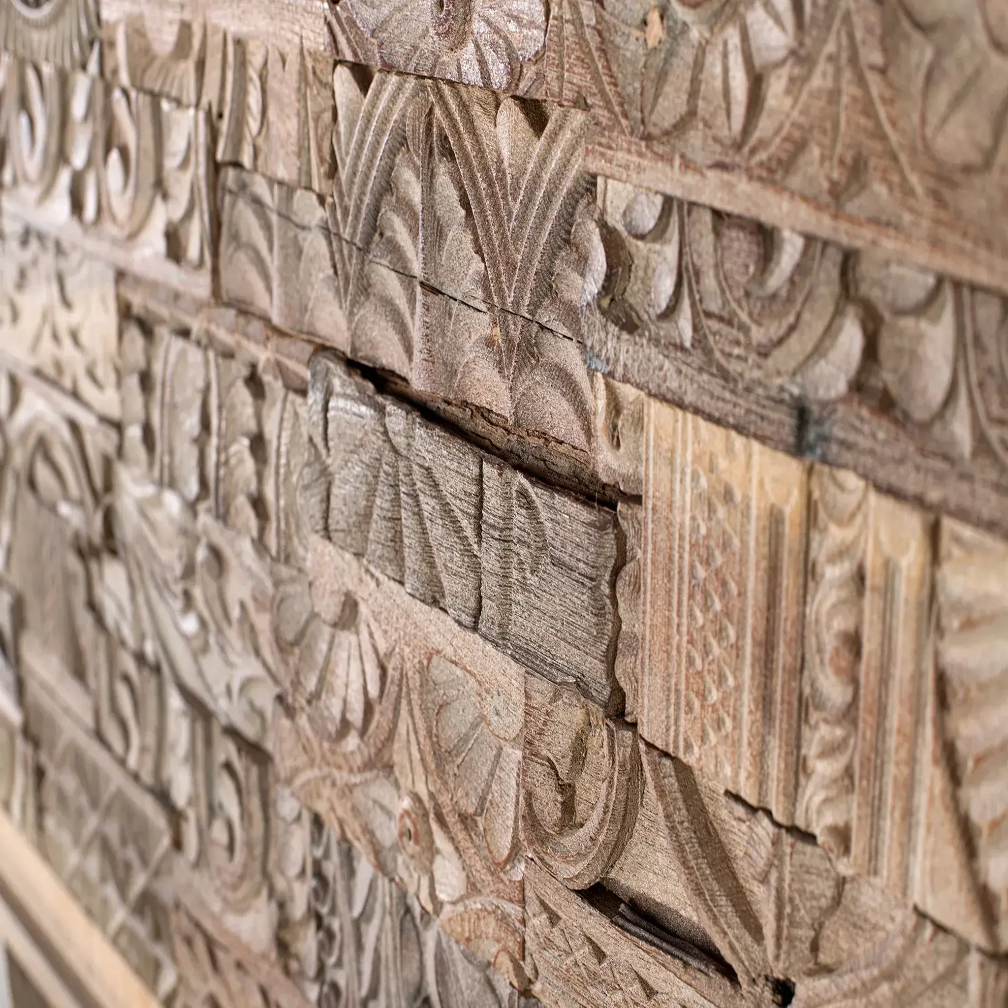 Voir la diapositive 4 : GINER Y COLOMER SL Tête de lit en bois de chêne récupéré 167cm style boho ethnique