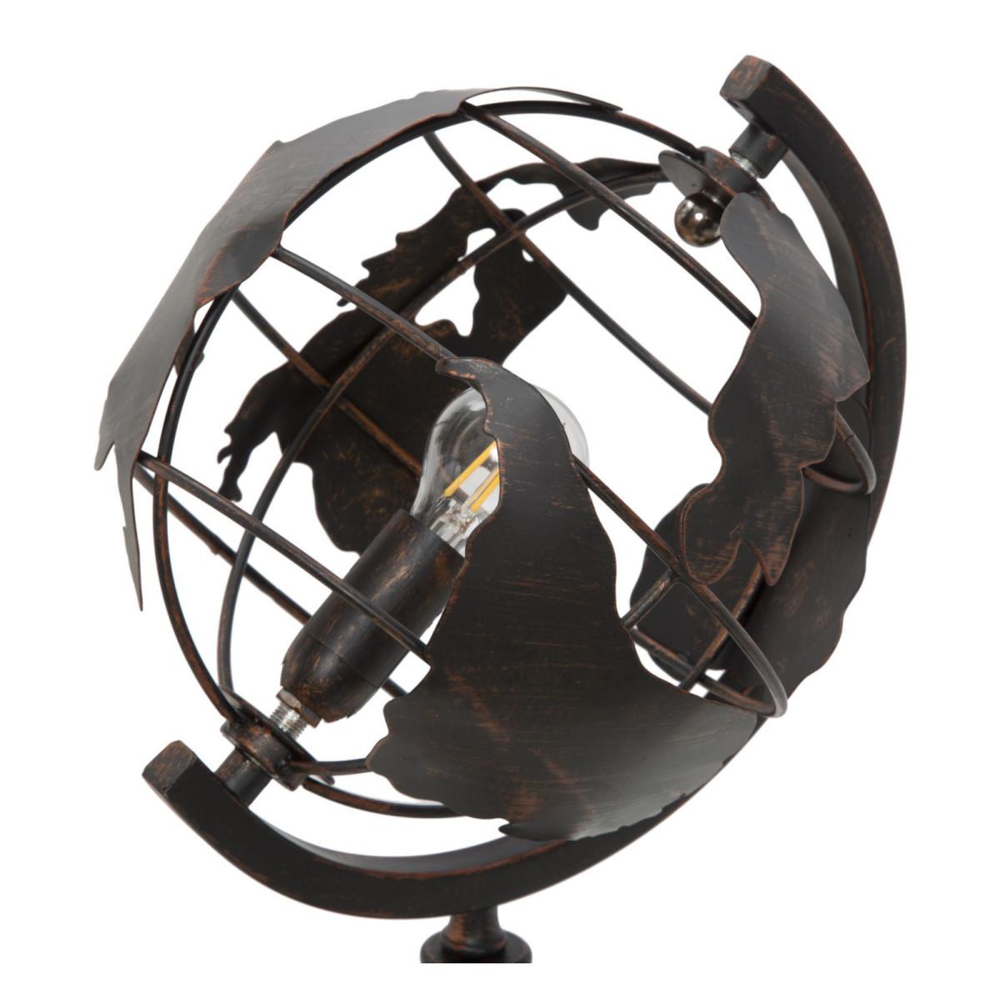 Voir la diapositive 4 : Paris Prix Lampe à poser en métal  world  40cm noir