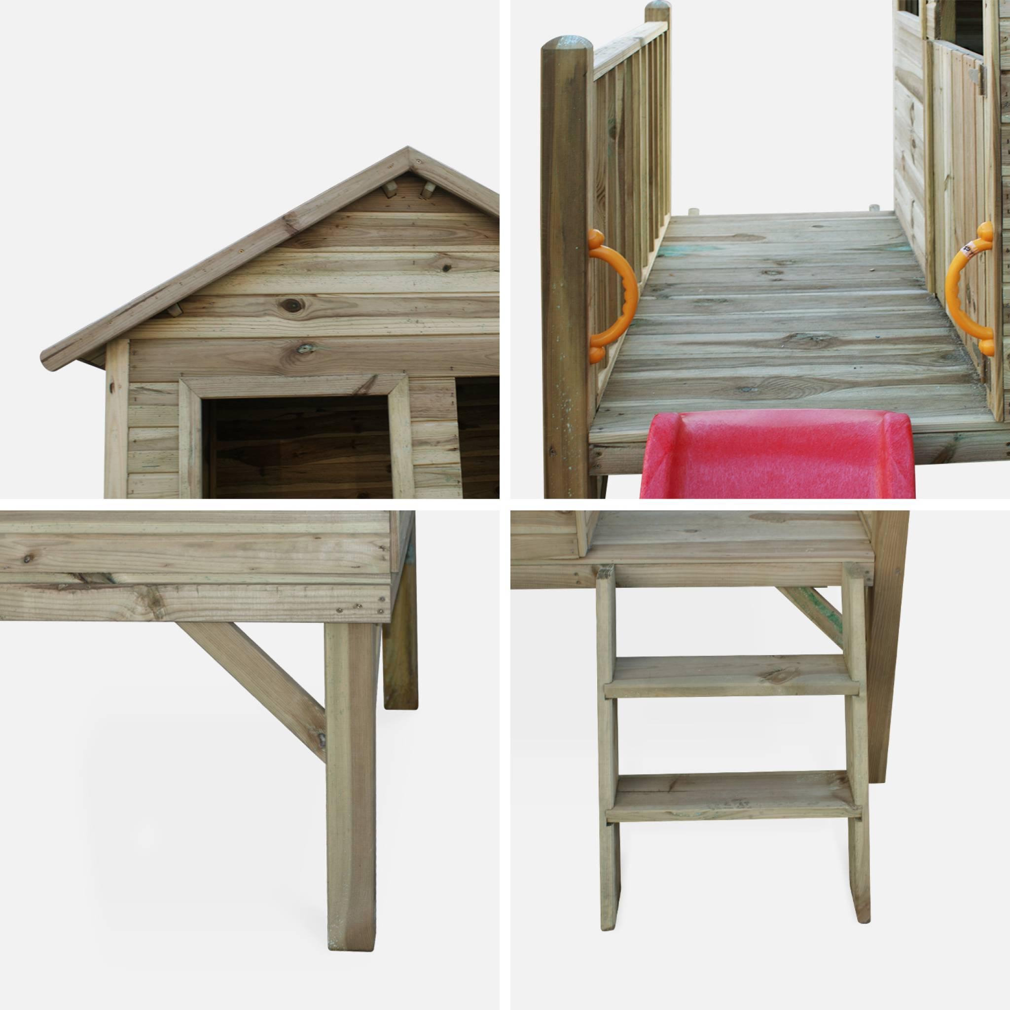 Voir la diapositive 4 : SWEEEK Maisonnette en bois 2m² - Magnolia - cabane pour enfant en pin autoclave