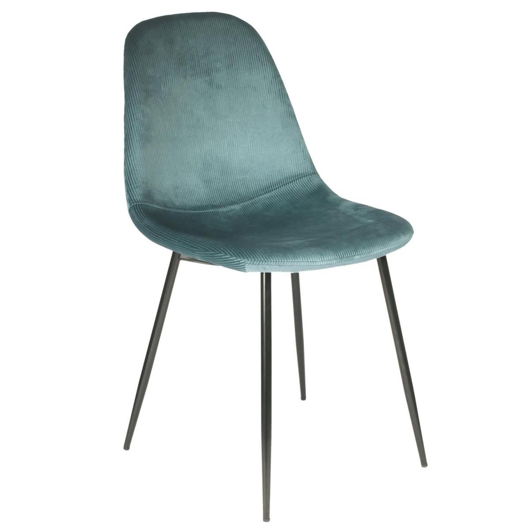 Voir la diapositive 2 : The Home Deco Factory Lot de 4 chaises velours  giulia  85cm bleu canard