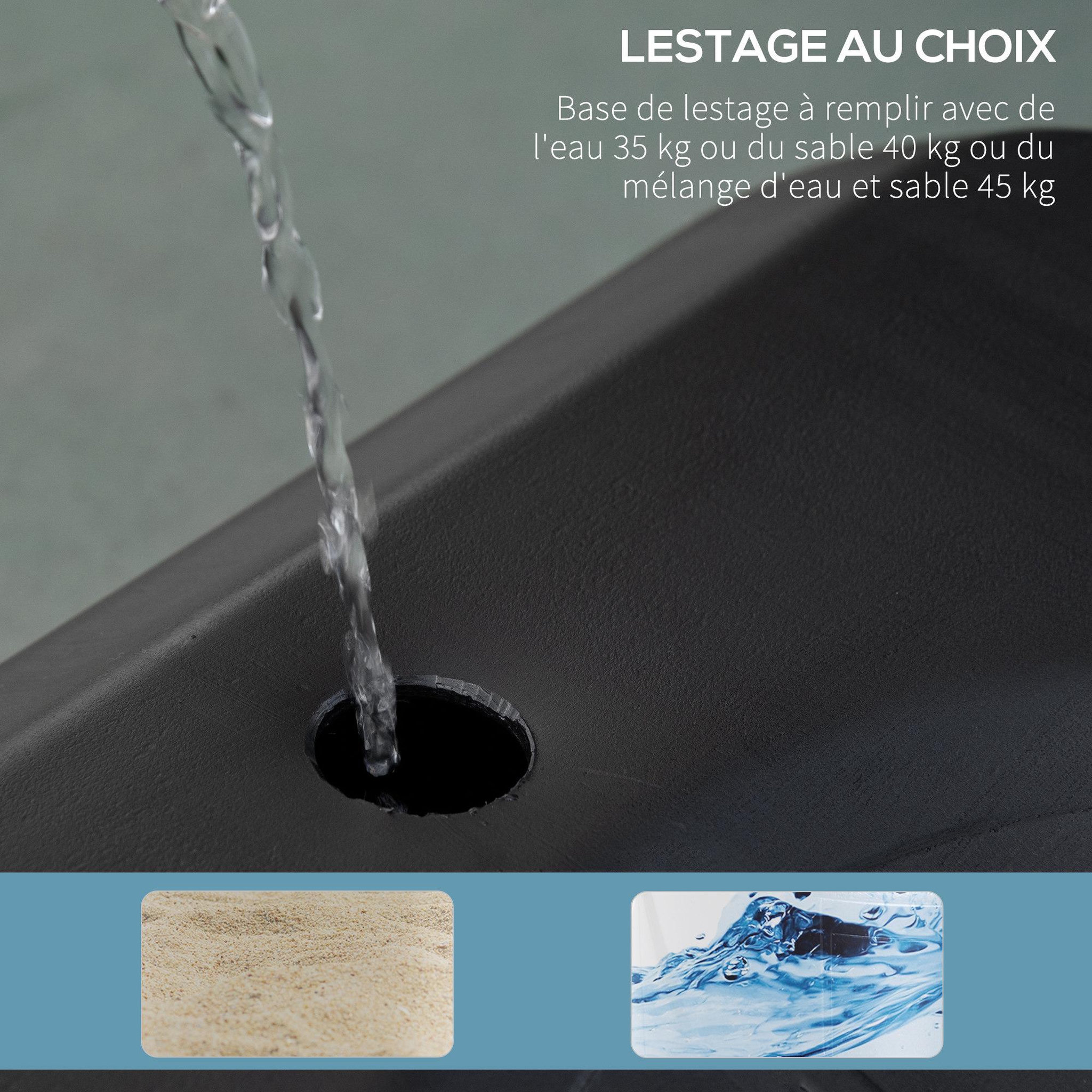 Voir la diapositive 5 : HOMCOM Panier de basket-ball sur pied avec poteau panneau - base de lestage sur roulettes - hauteur réglable 5 niveaux 2,45-2,95 m - acier hdpe noir blanc