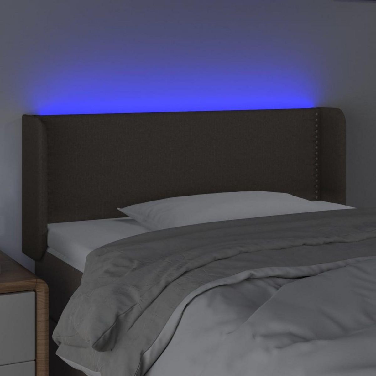 VIDAXL Tete de lit a LED Taupe 83x16x78/88 cm Tissu