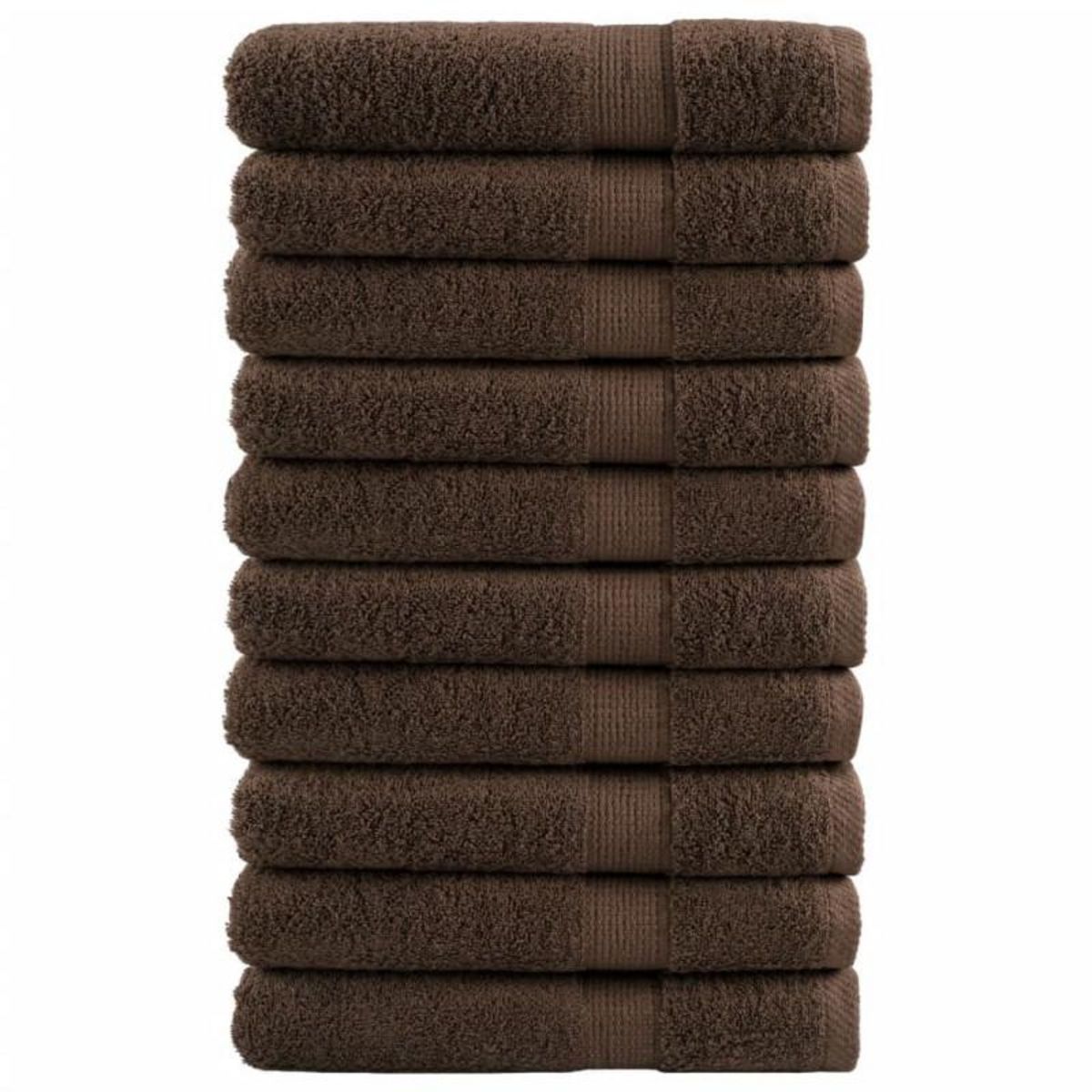 VIDAXL Serviettes de sauna de qualité supérieure SOLUND 10 pcs marron