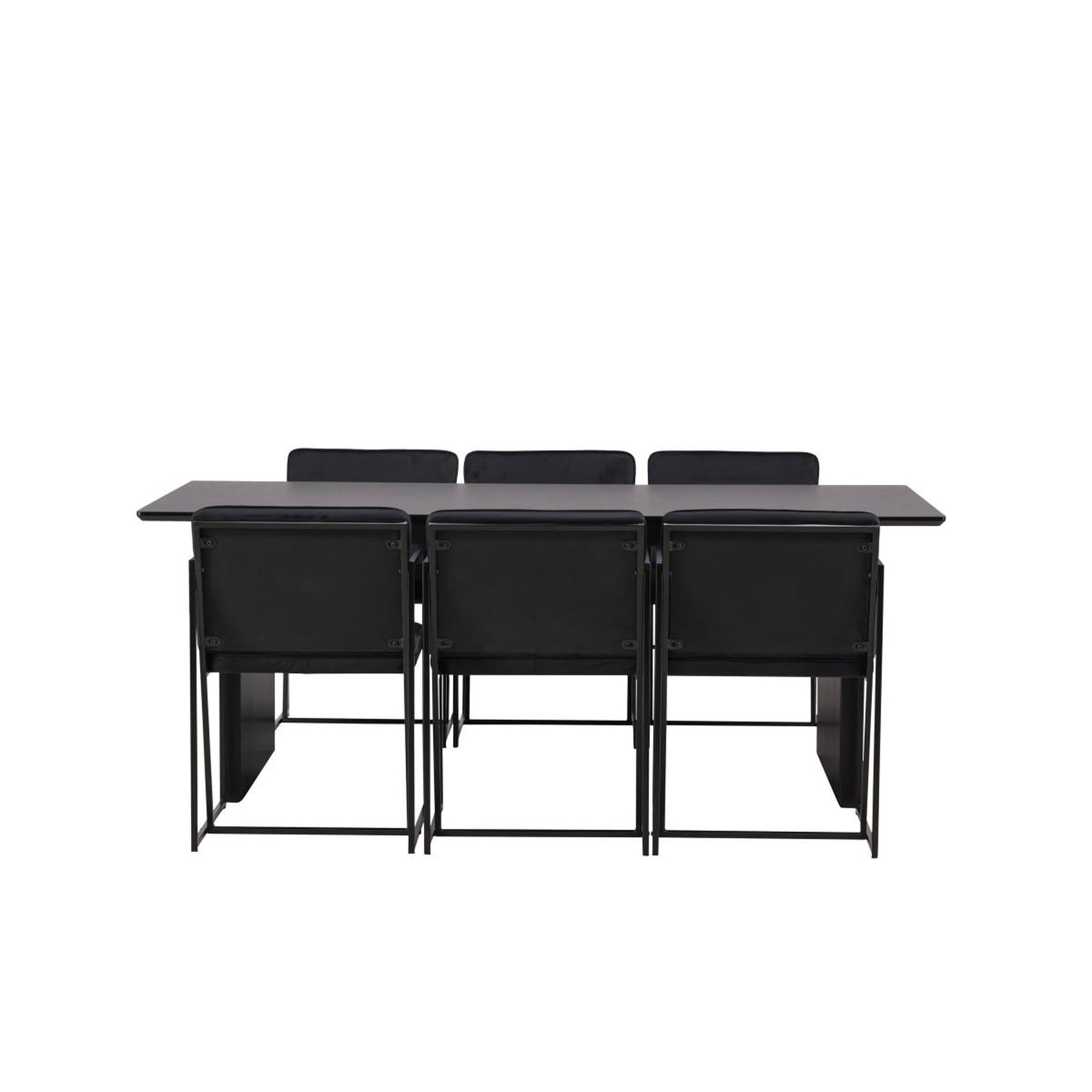 Voir la diapositive 2 : Paris Prix Ensemble table à manger & 6 chaises  vail & richmond  200cm noir